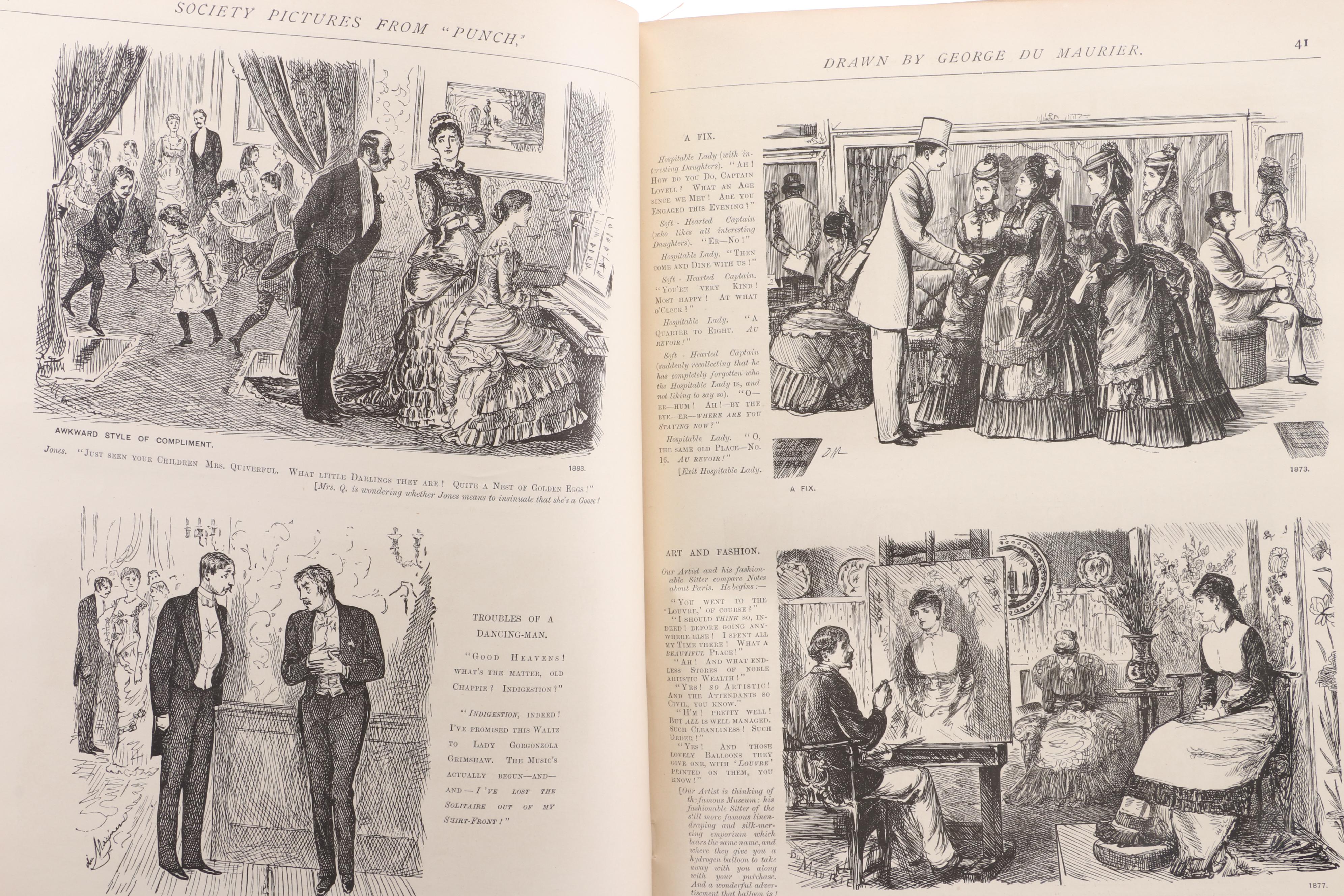 "Society Pictures" Two-Volume Set by George du Maurier, Late 19th Century