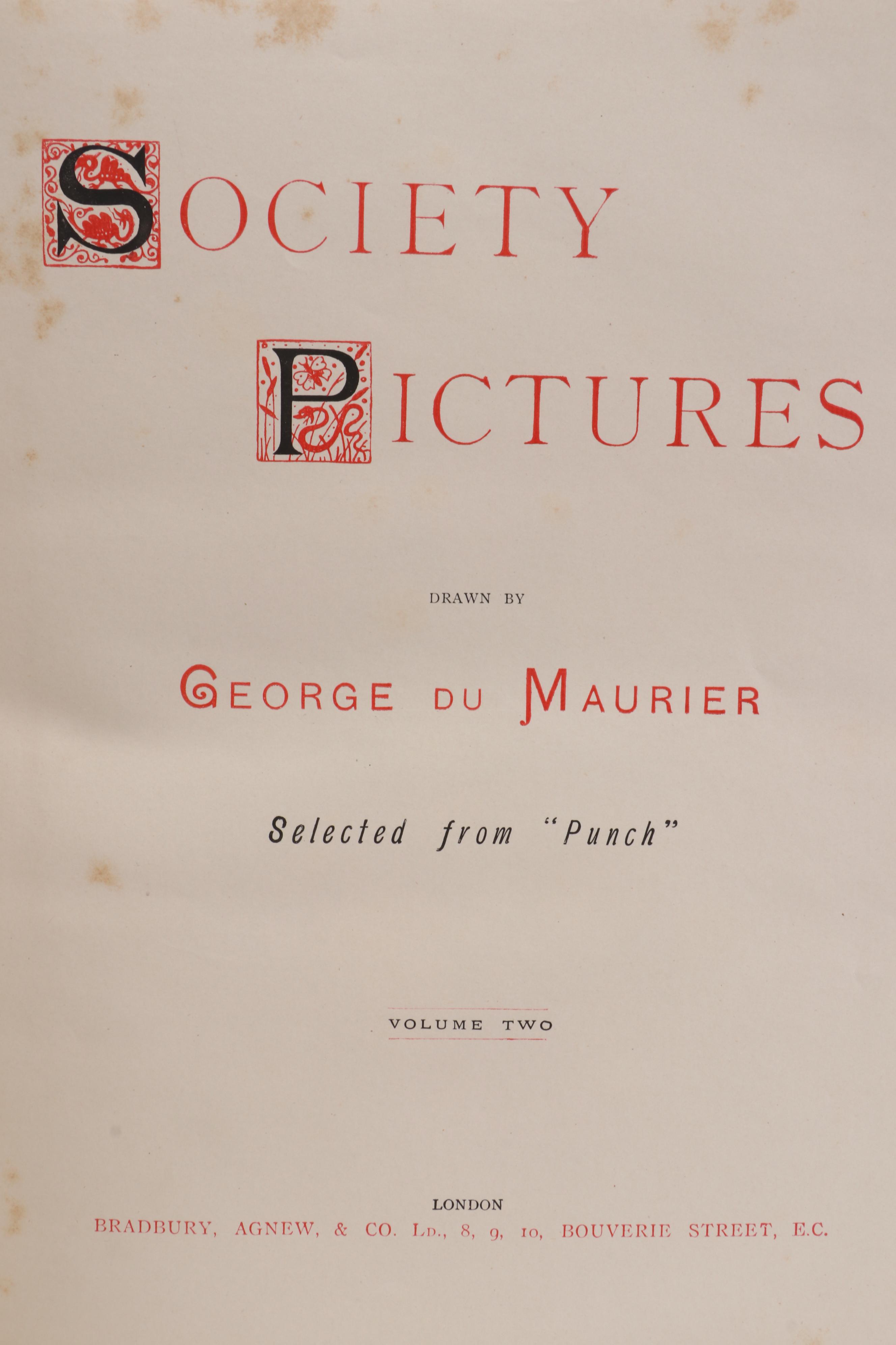 "Society Pictures" Two-Volume Set by George du Maurier, Late 19th Century