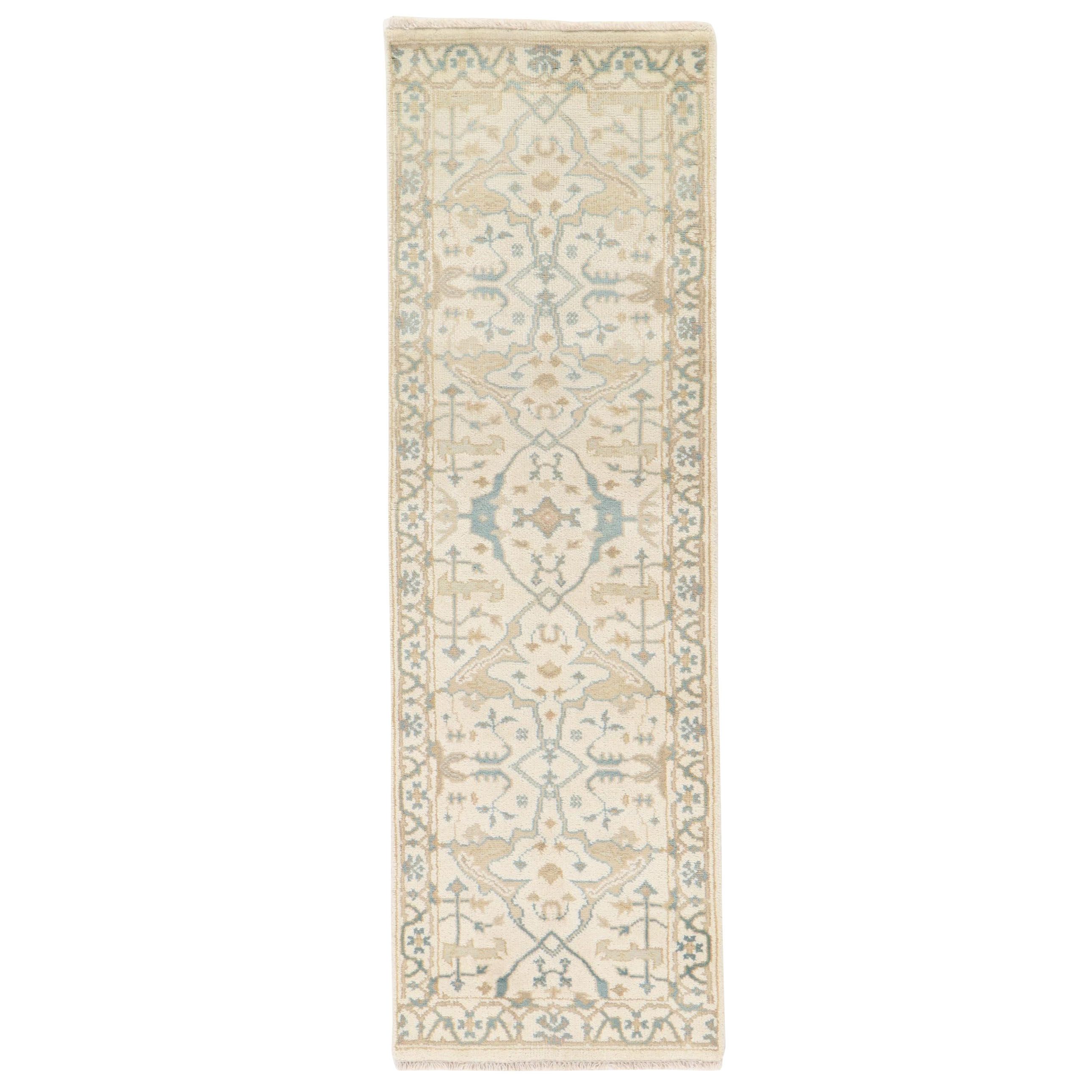 2'6 x 7'11 Hand-Knotted Turkish Oushak Carpet Runner