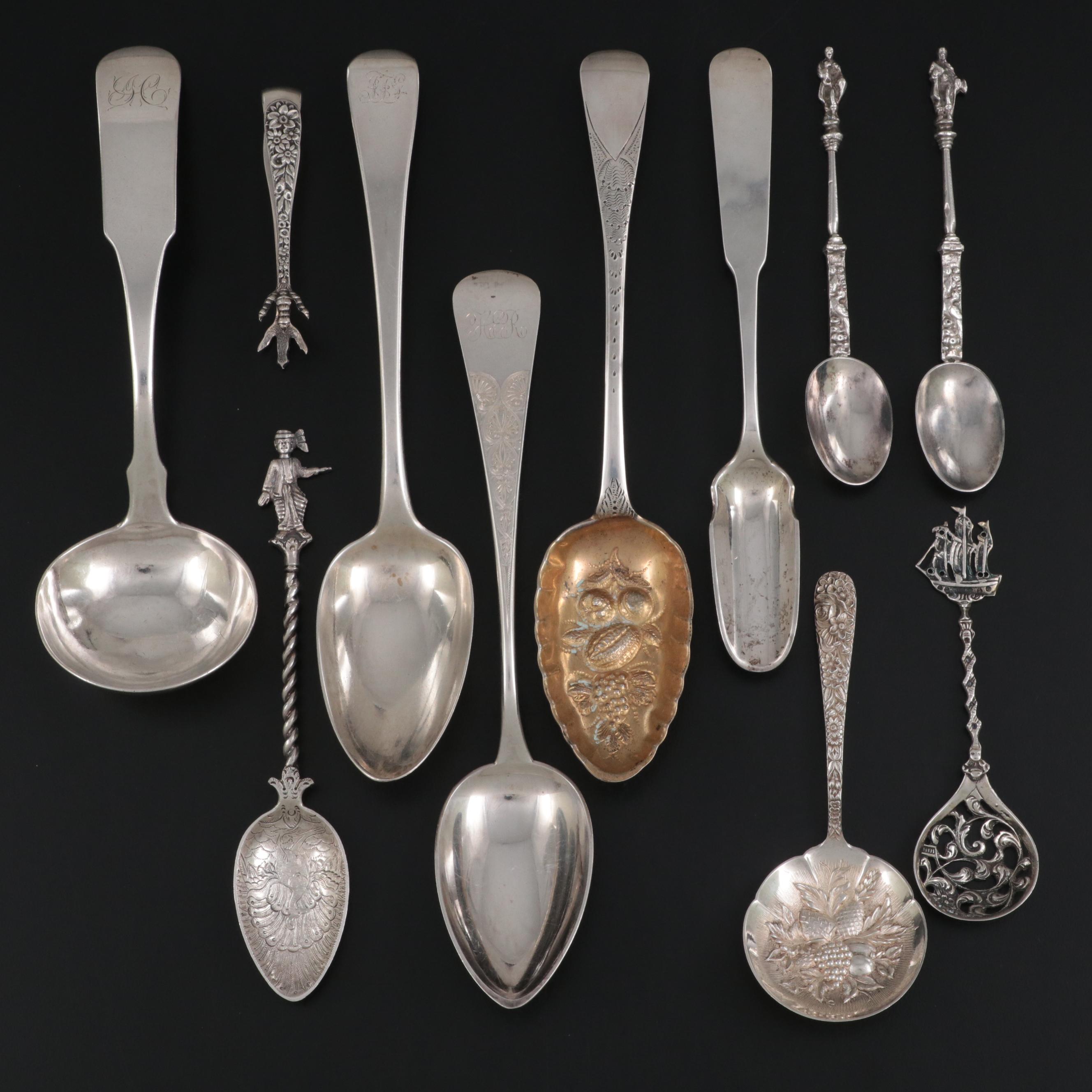 Richard Crossley English Sterling Spoon with American and International Silver