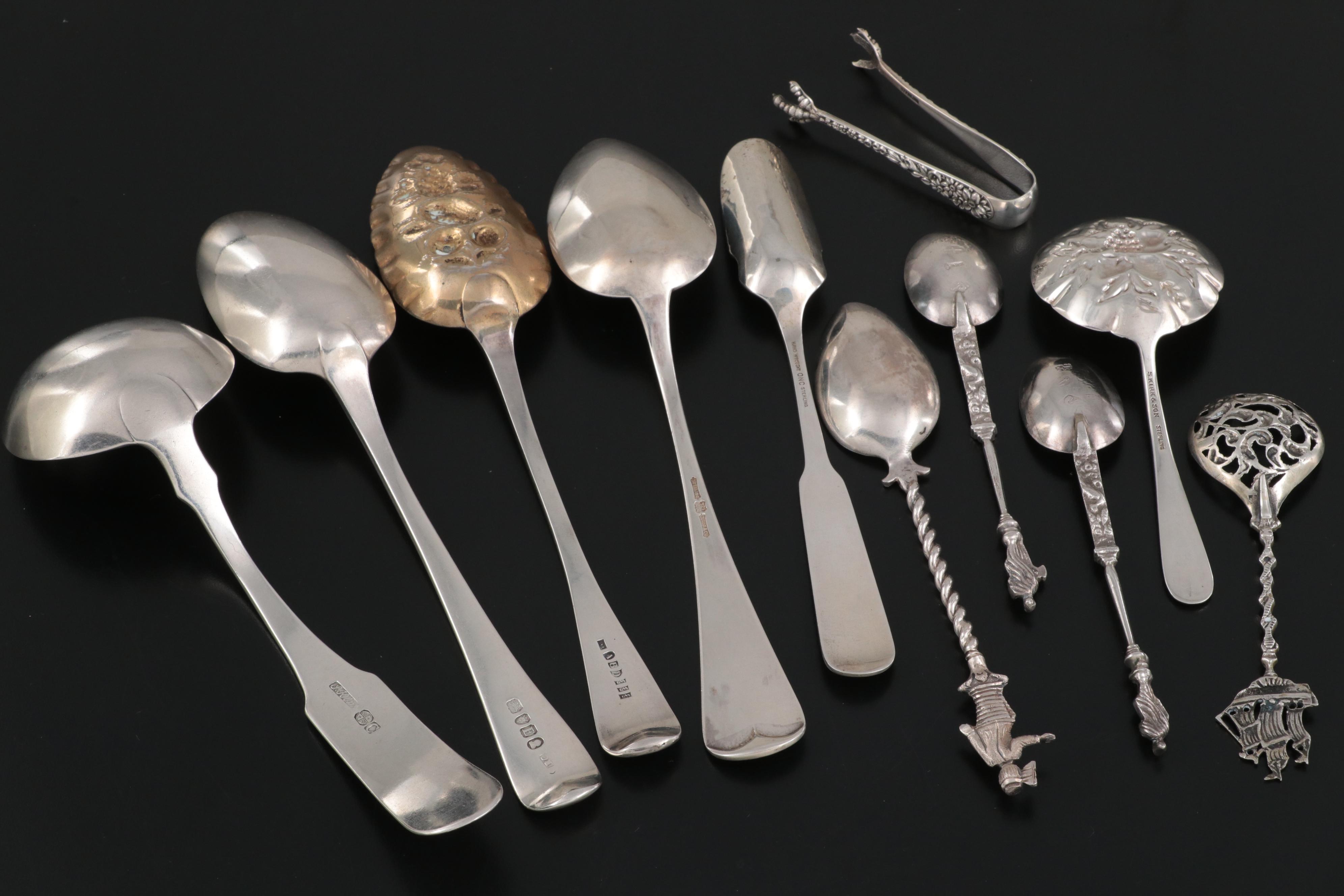 Richard Crossley English Sterling Spoon with American and International Silver