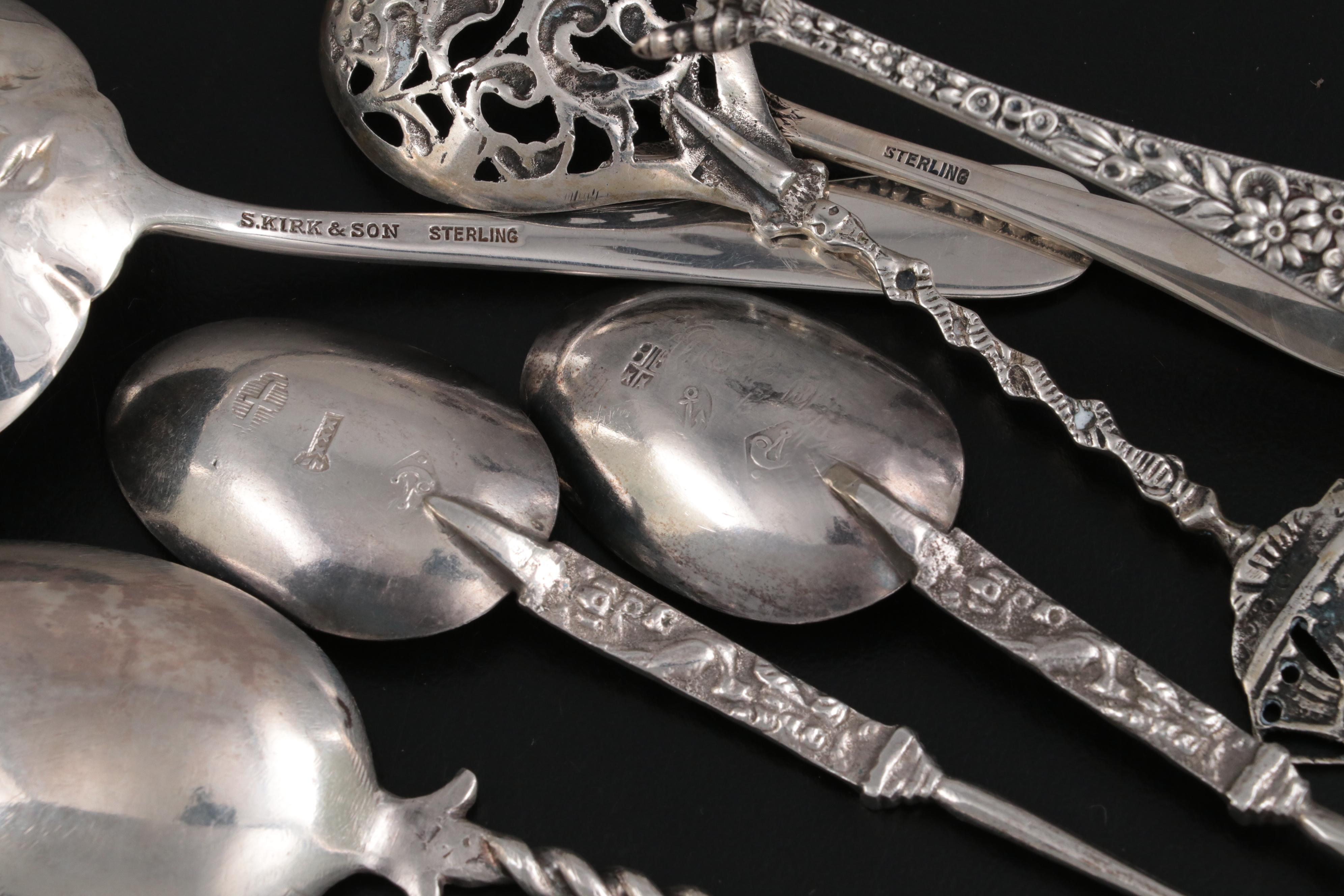 Richard Crossley English Sterling Spoon with American and International Silver
