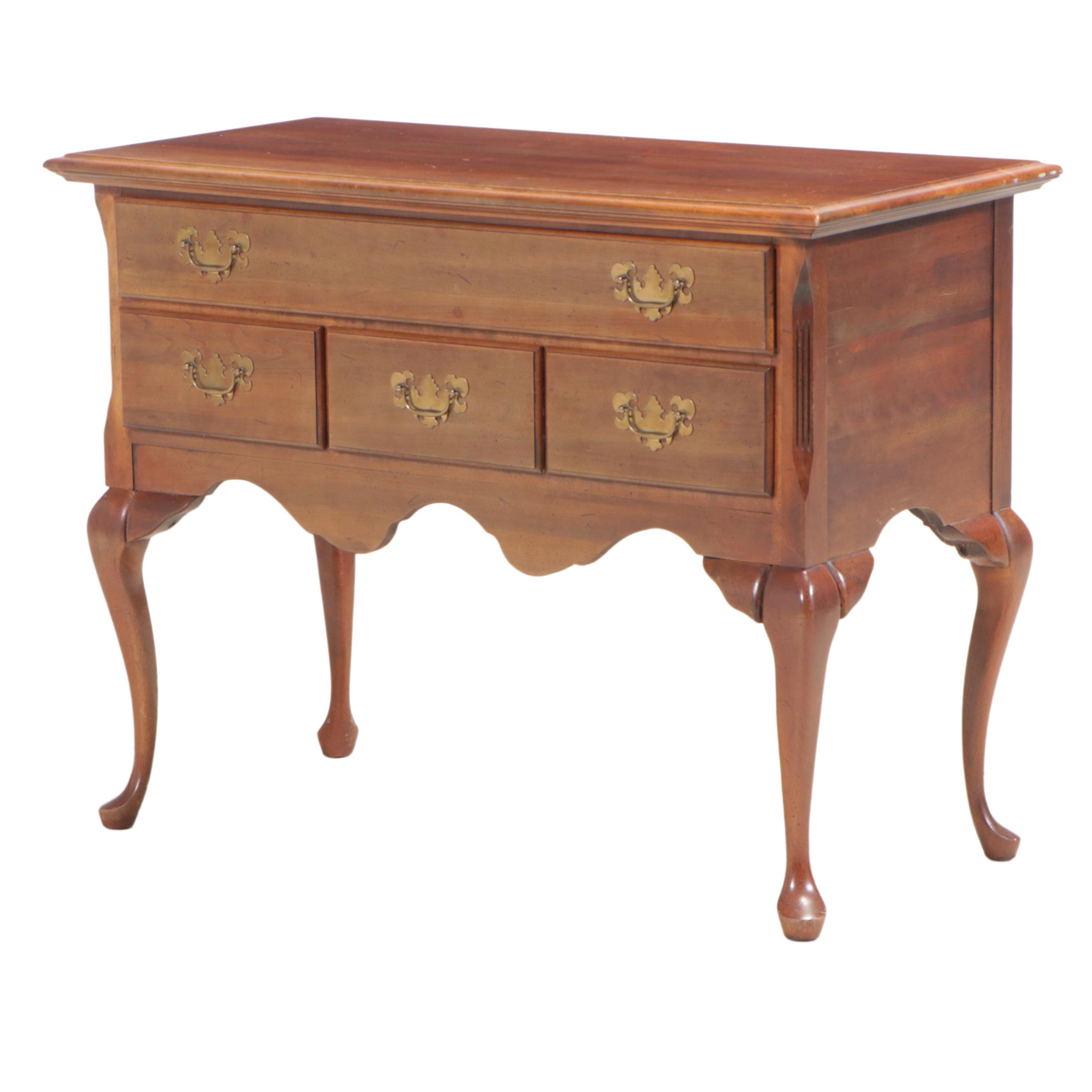 Queen Anne Style Cherrywood Lowboy, Late 20th Century