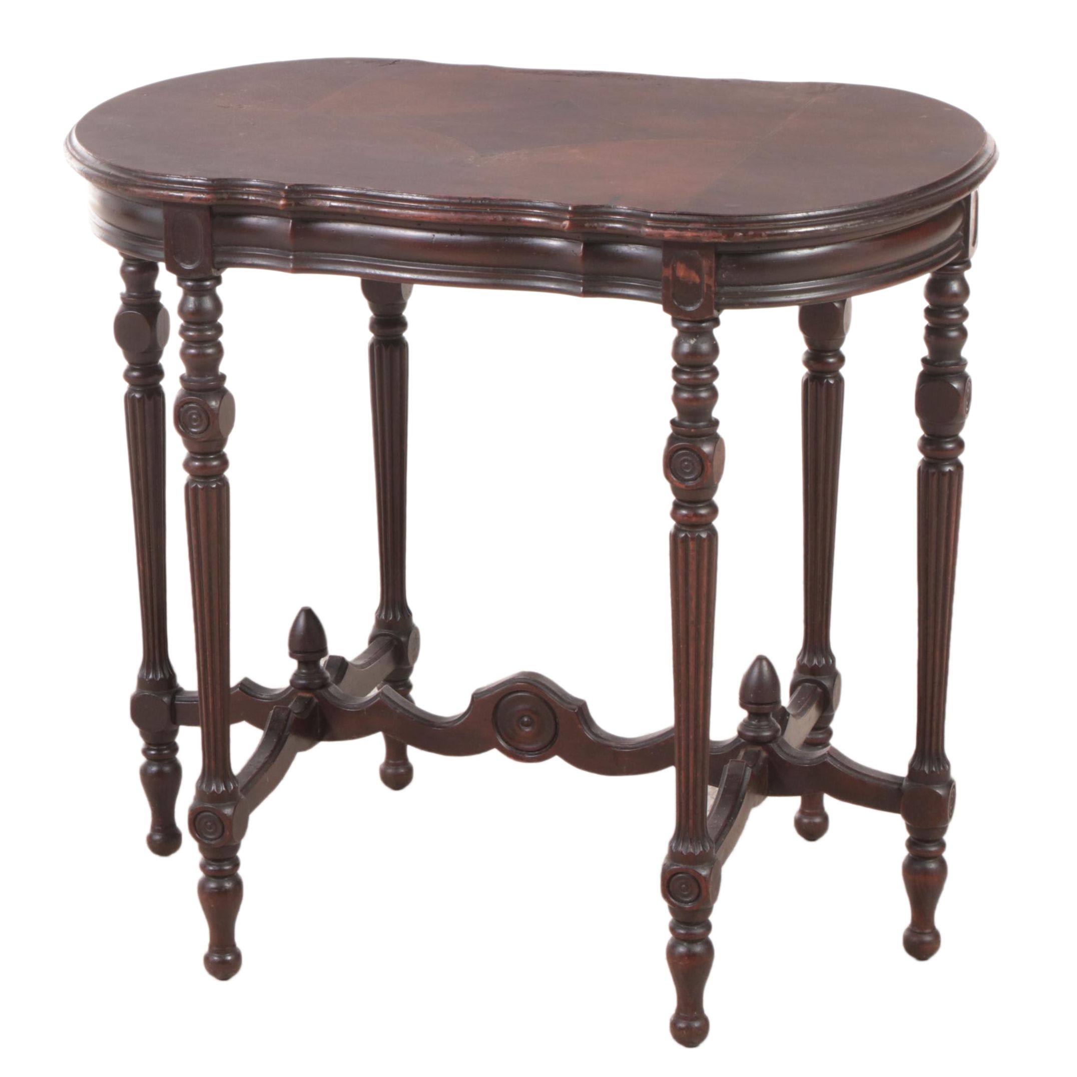 Neoclassical Style Walnut Side Table, circa 1930