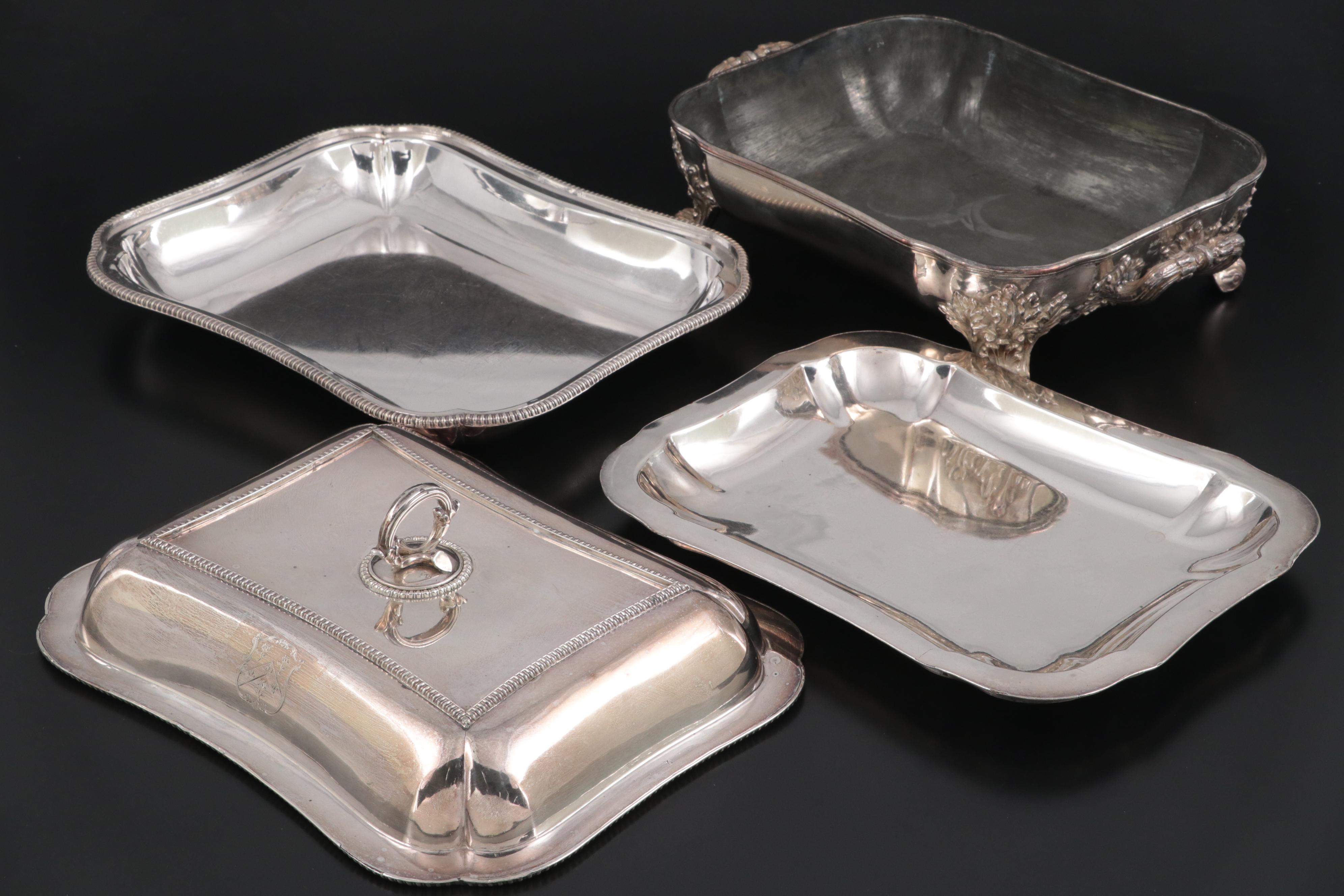 Old Sheffield Silver Plate Entree Dish With Hot Water Stand