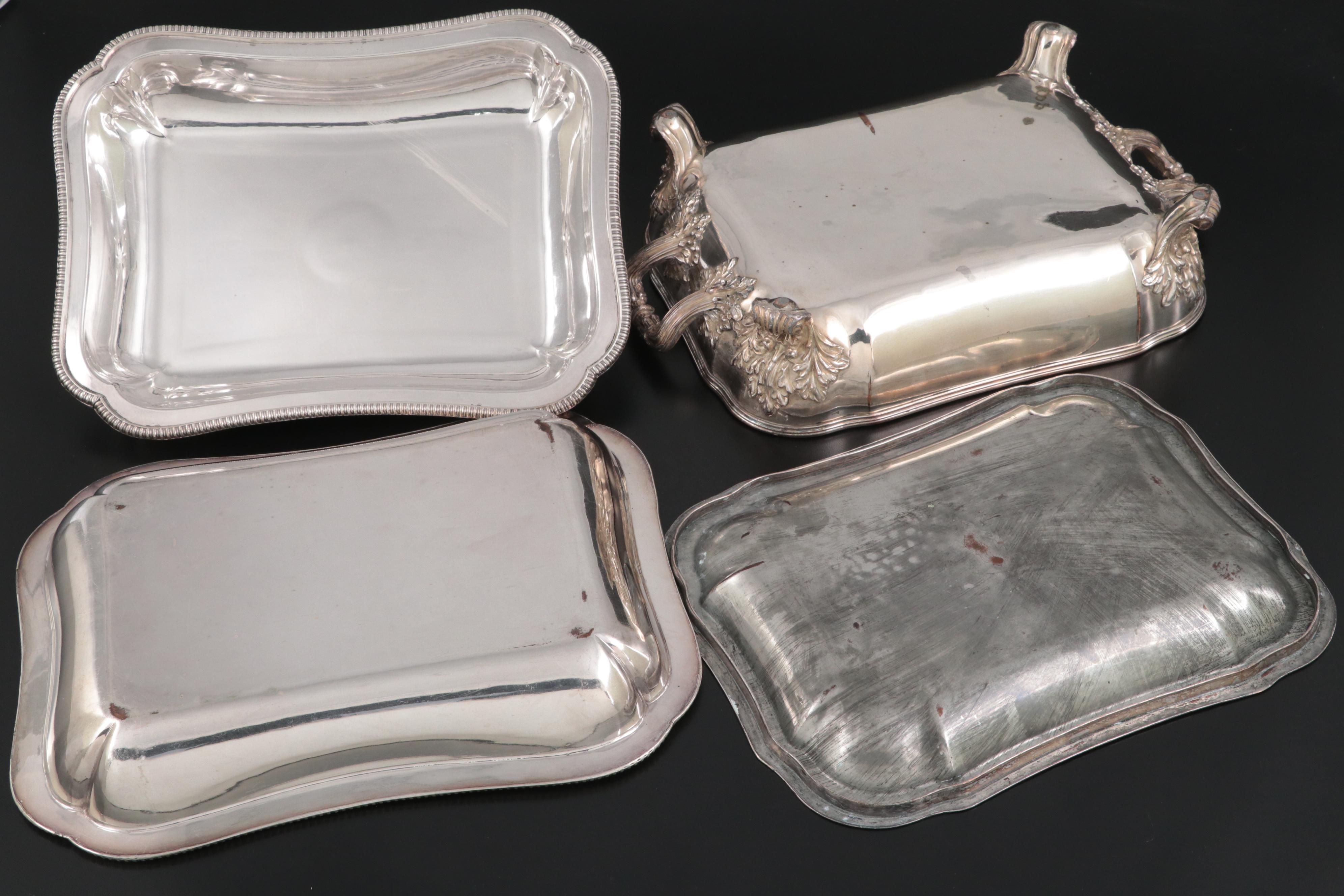 Old Sheffield Silver Plate Entree Dish With Hot Water Stand