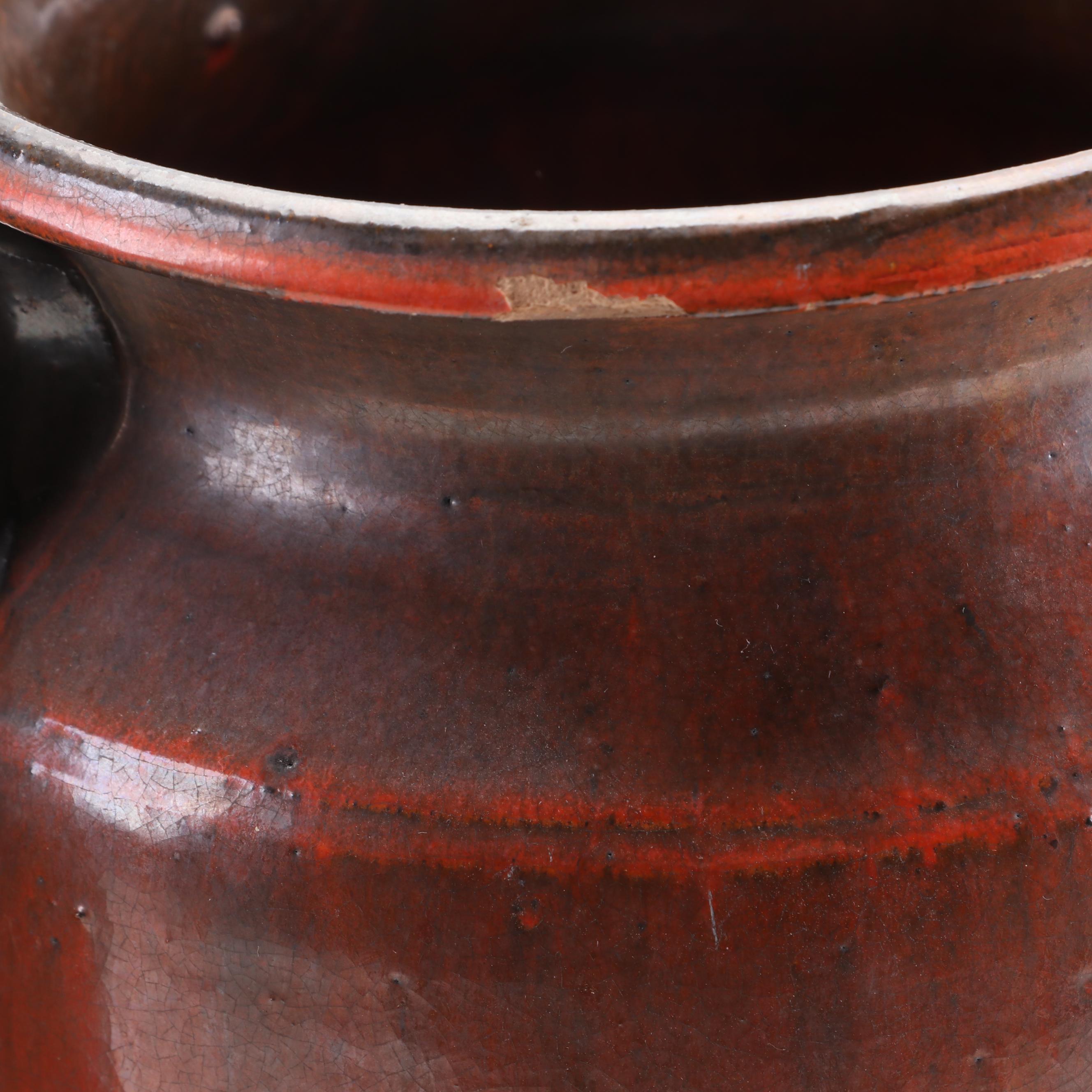 Pair of Art Pottery Vases with Handles, 20th Century