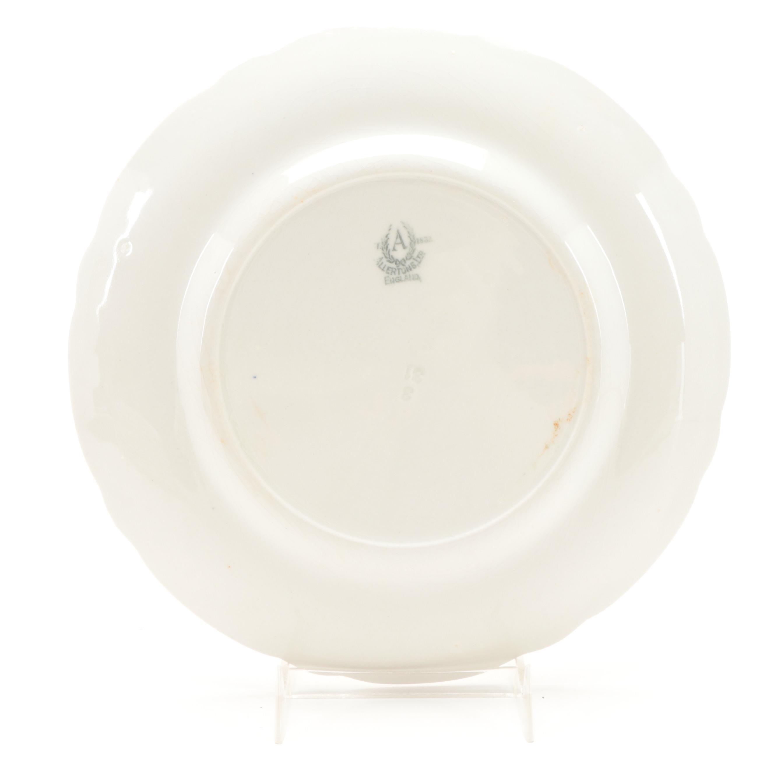 Allertons Ltd. Hand-Painted Lustreware Rimmed Plates, Early 20th Century