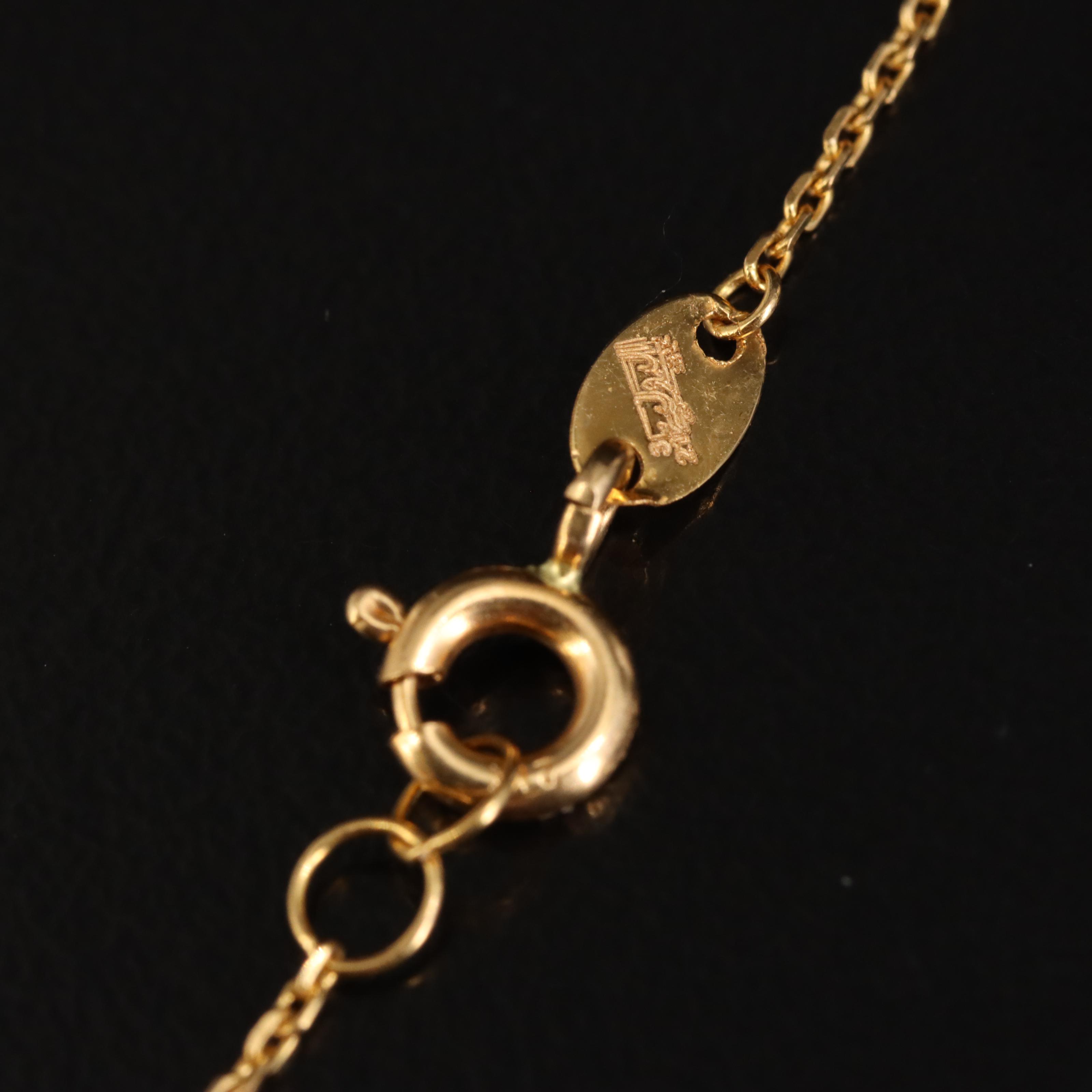 21K Gold Quatrefoil Pendant Necklace