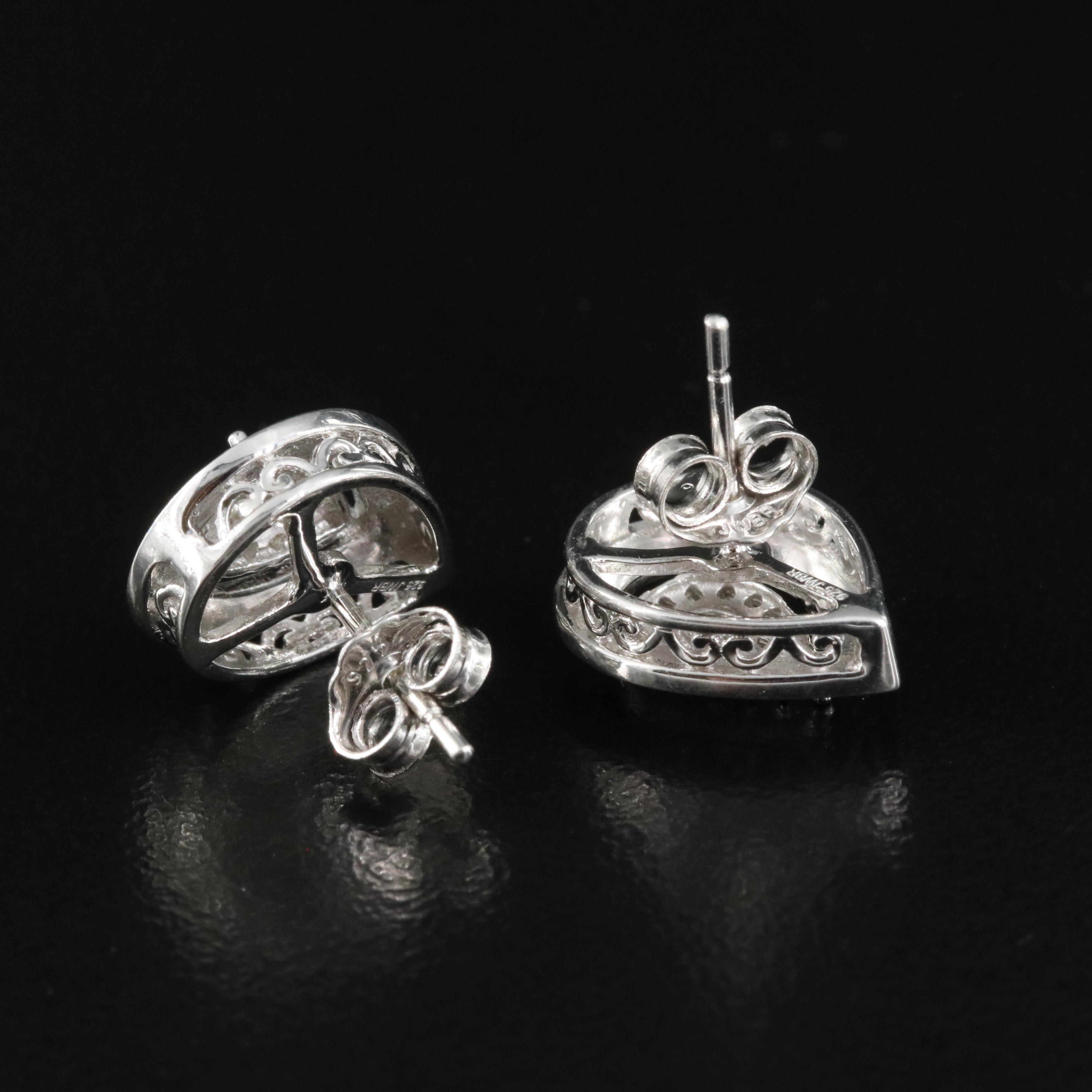 Sterling Diamond Stud Earrings