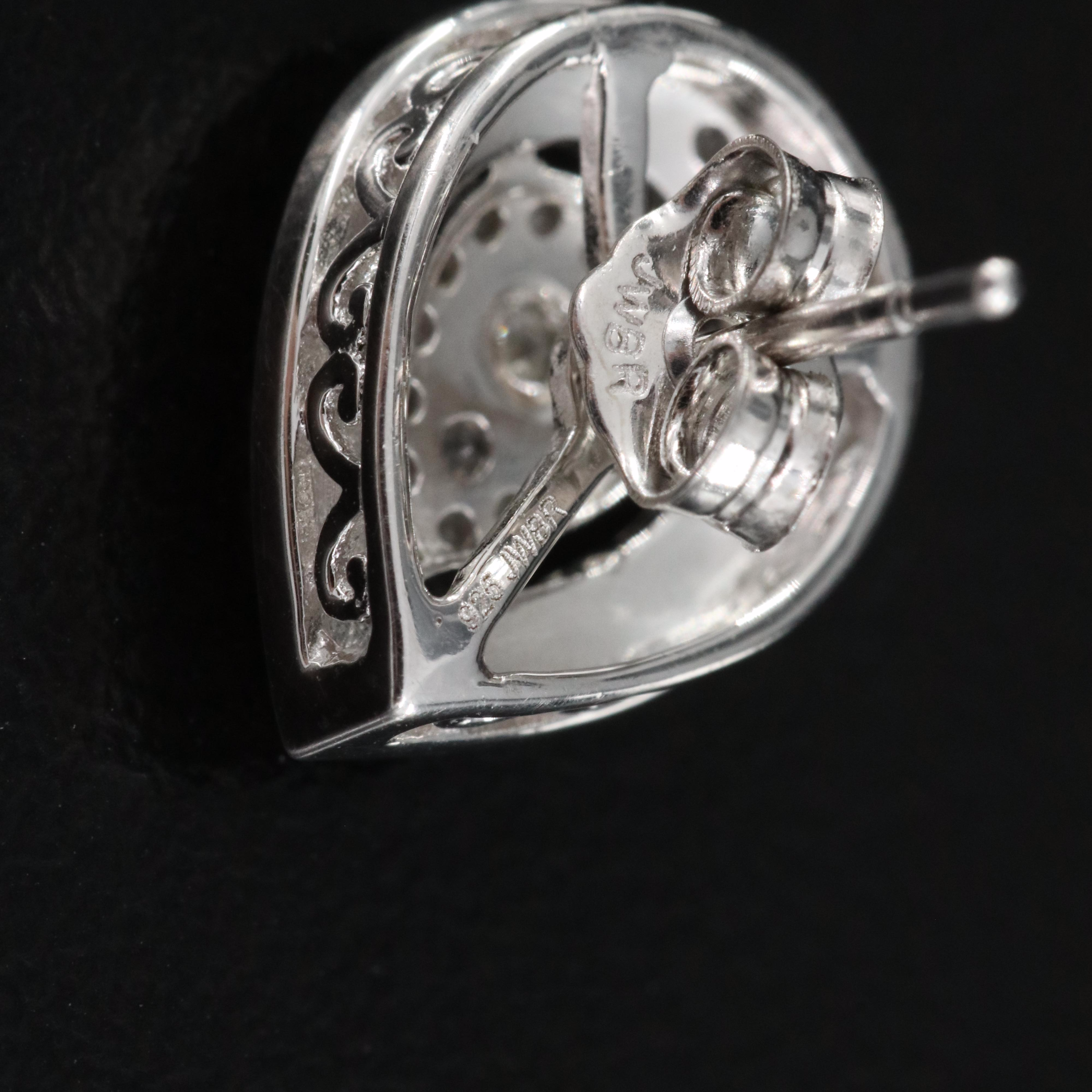 Sterling Diamond Stud Earrings