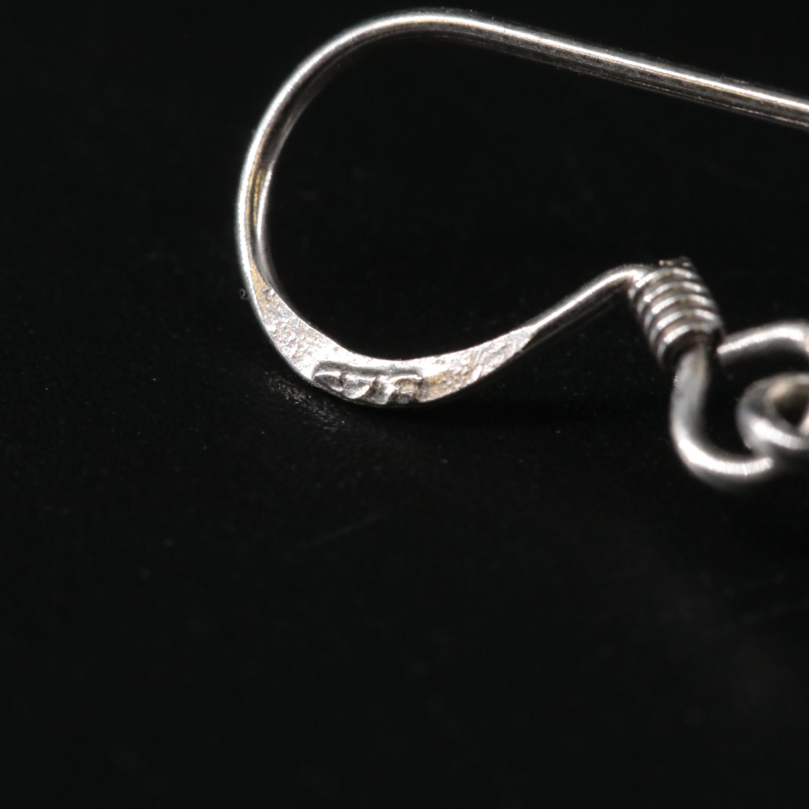 Sterling Emerald Dangle Earrings