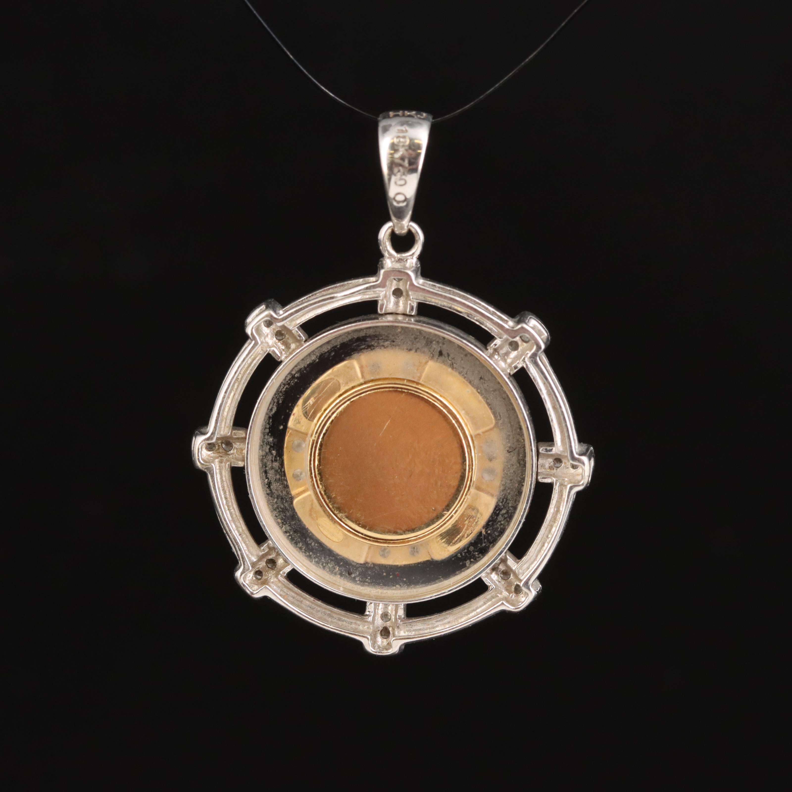 18K Two-Tone 0.16 CTW Diamond Pendant with Articulating Pinwheel