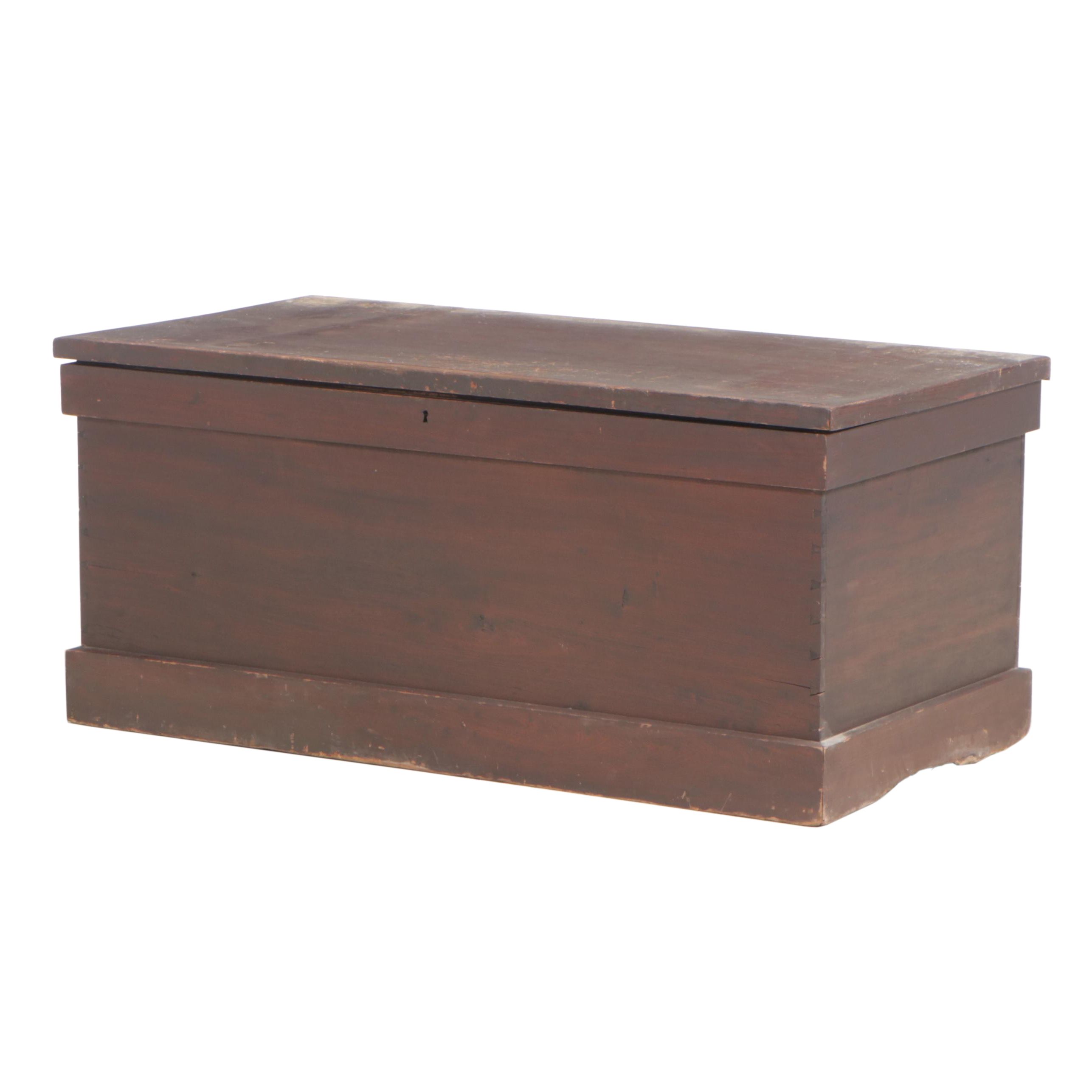 American Primitive Pine and Poplar Lift-Lid Chest, Late 19th/Early 20th Century