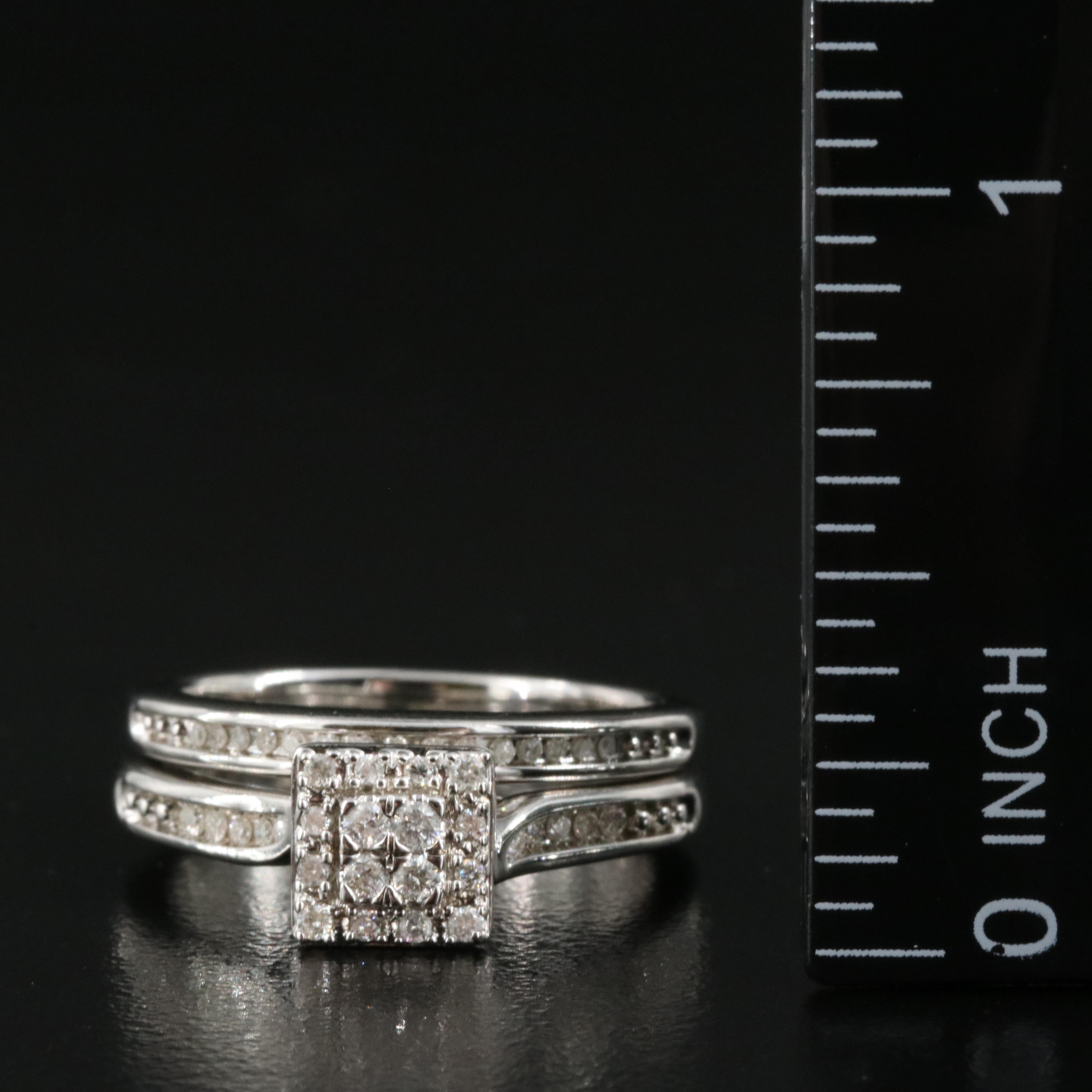 Sterling Diamond Ring Set