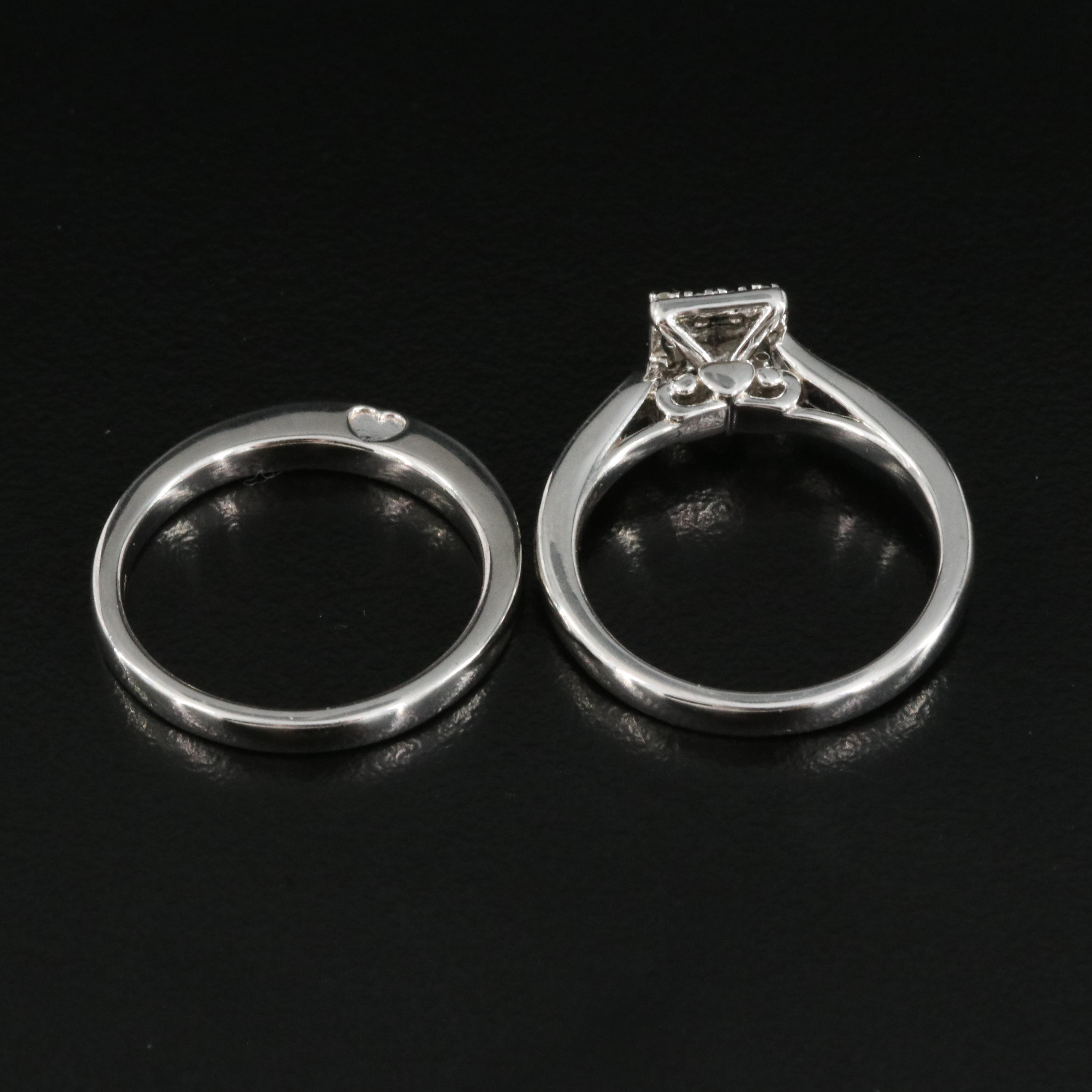 Sterling Diamond Ring Set