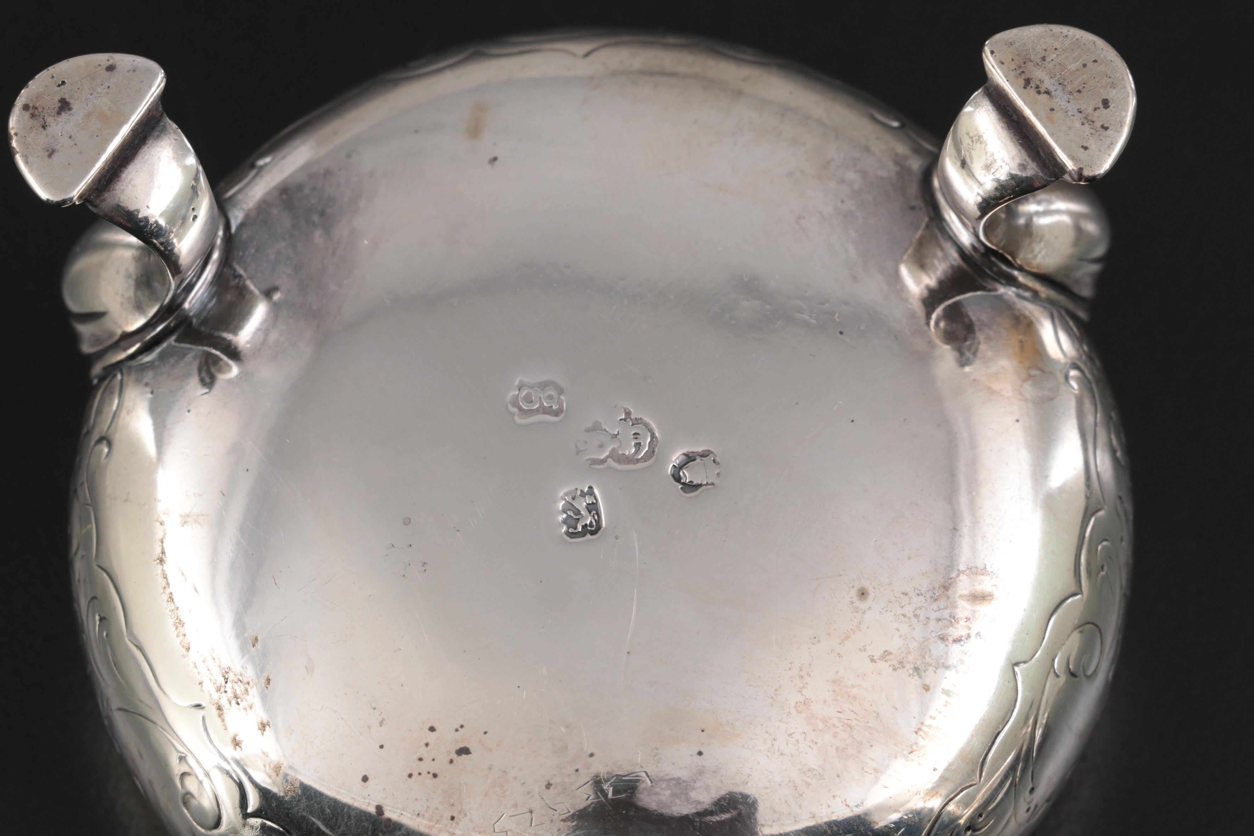 Gorham, David Hennell and Other Sterling Silver Salt Cellars with Cobalt Inserts