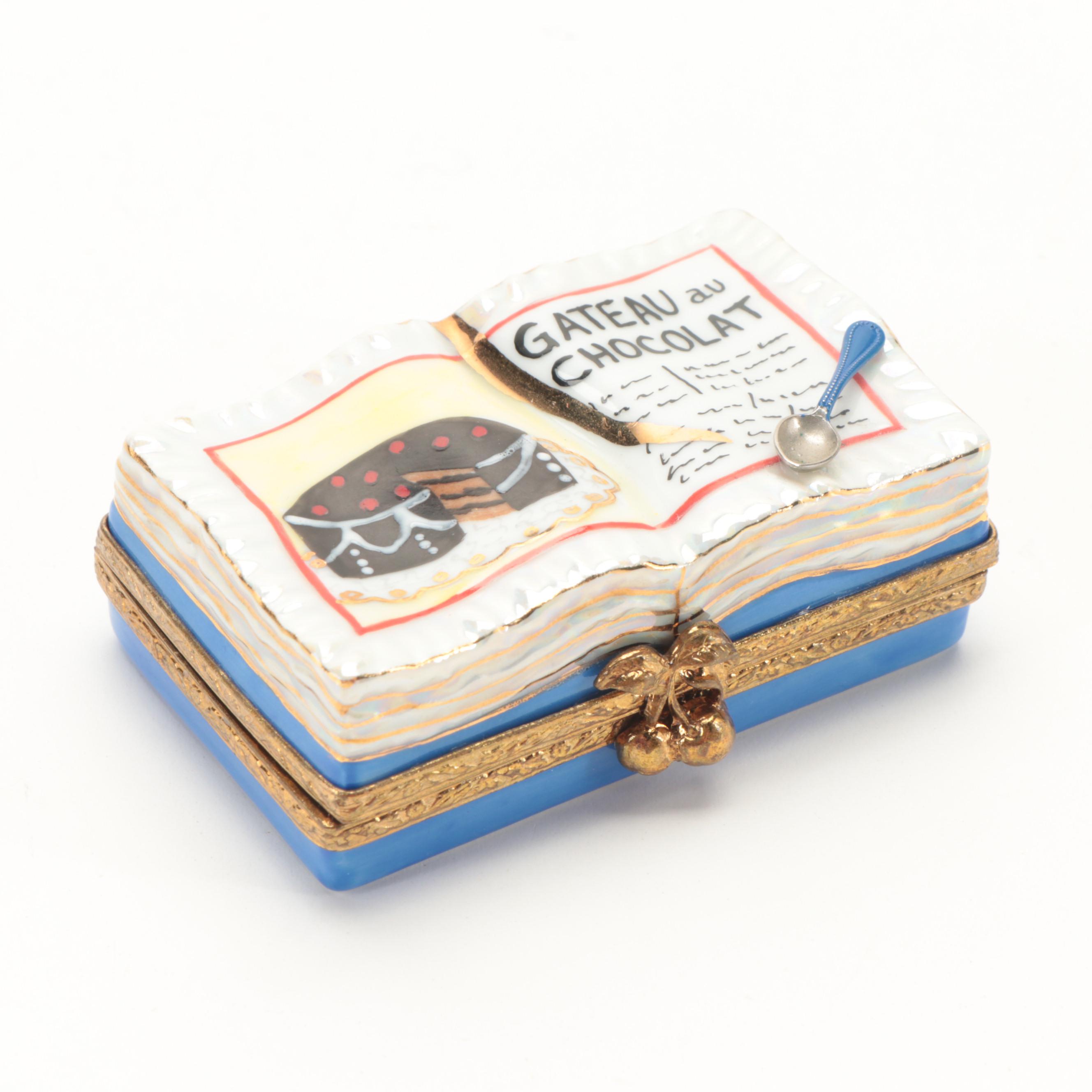 Limoges Gateau Au Chocolat Cookbook Porcelain Box