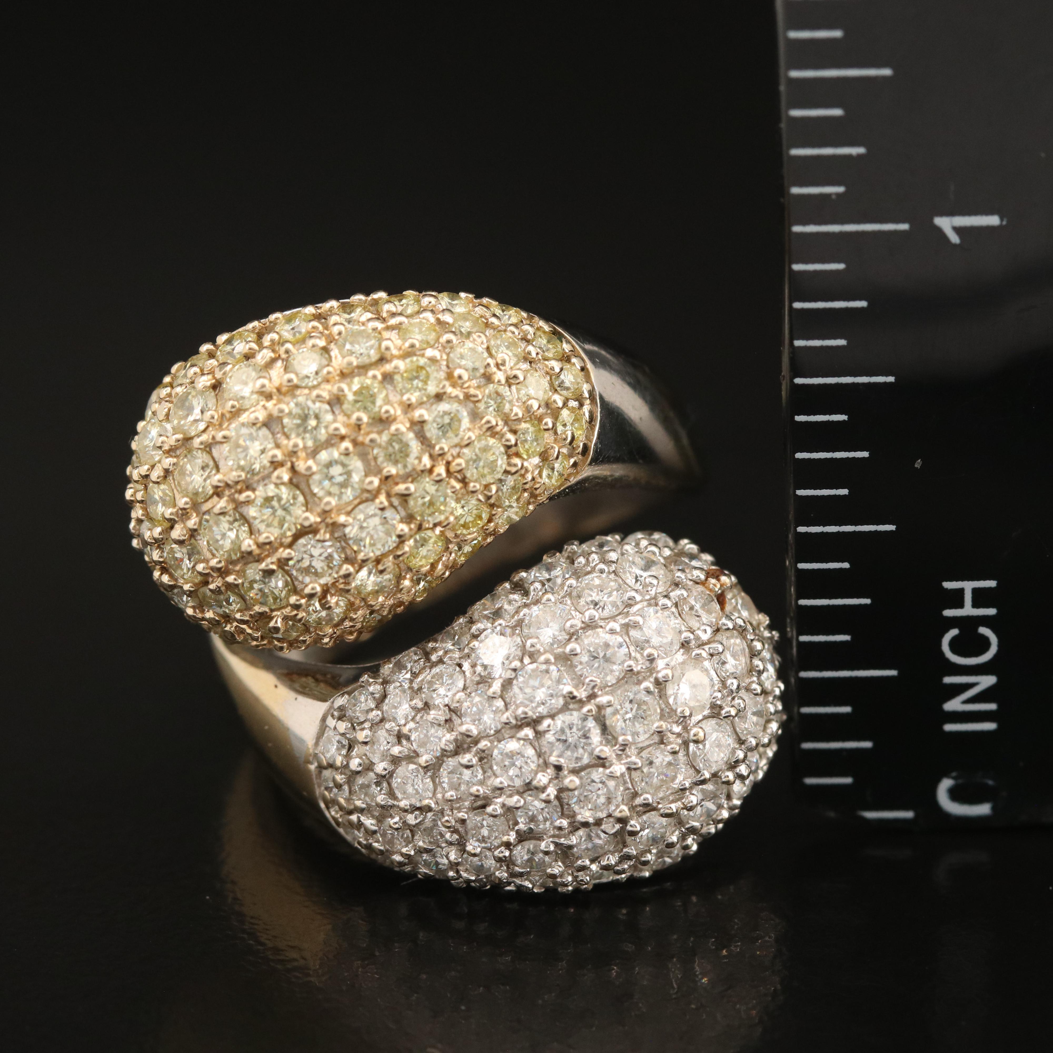 18K 3.46 CTW Pavé Diamond Bypass Ring