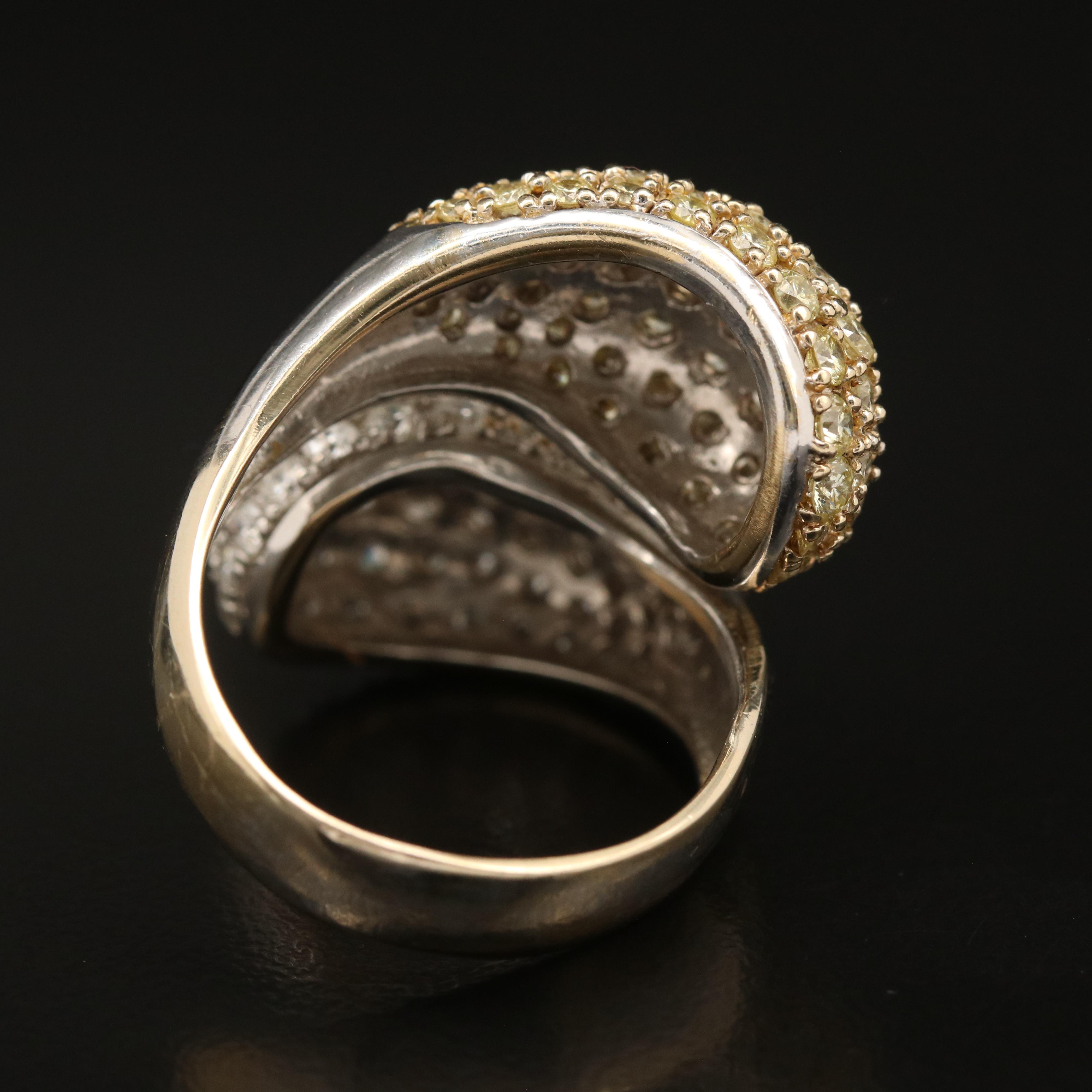 18K 3.46 CTW Pavé Diamond Bypass Ring