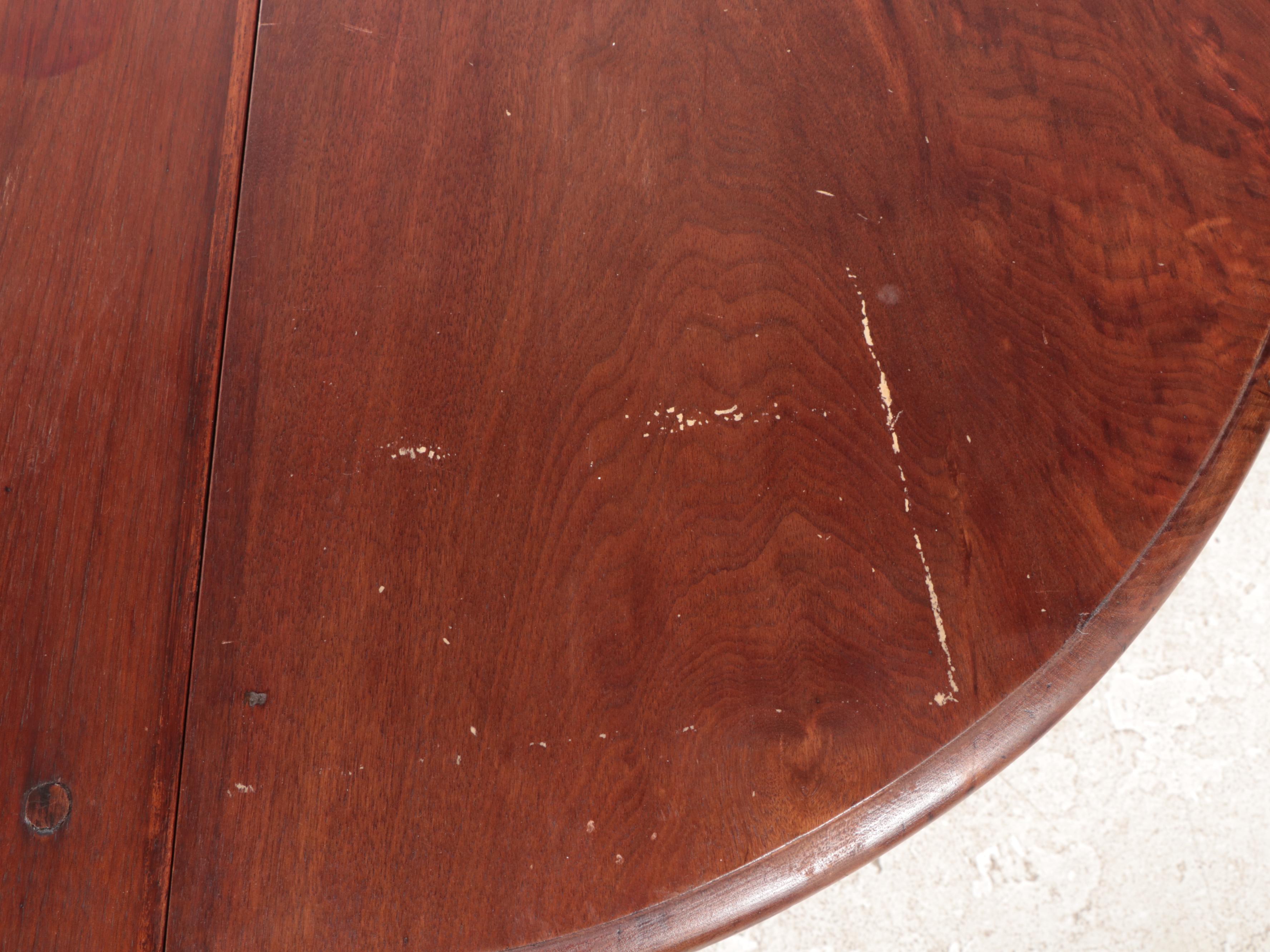 Late Victorian Walnut Drop Leaf Table, Early 20th Century