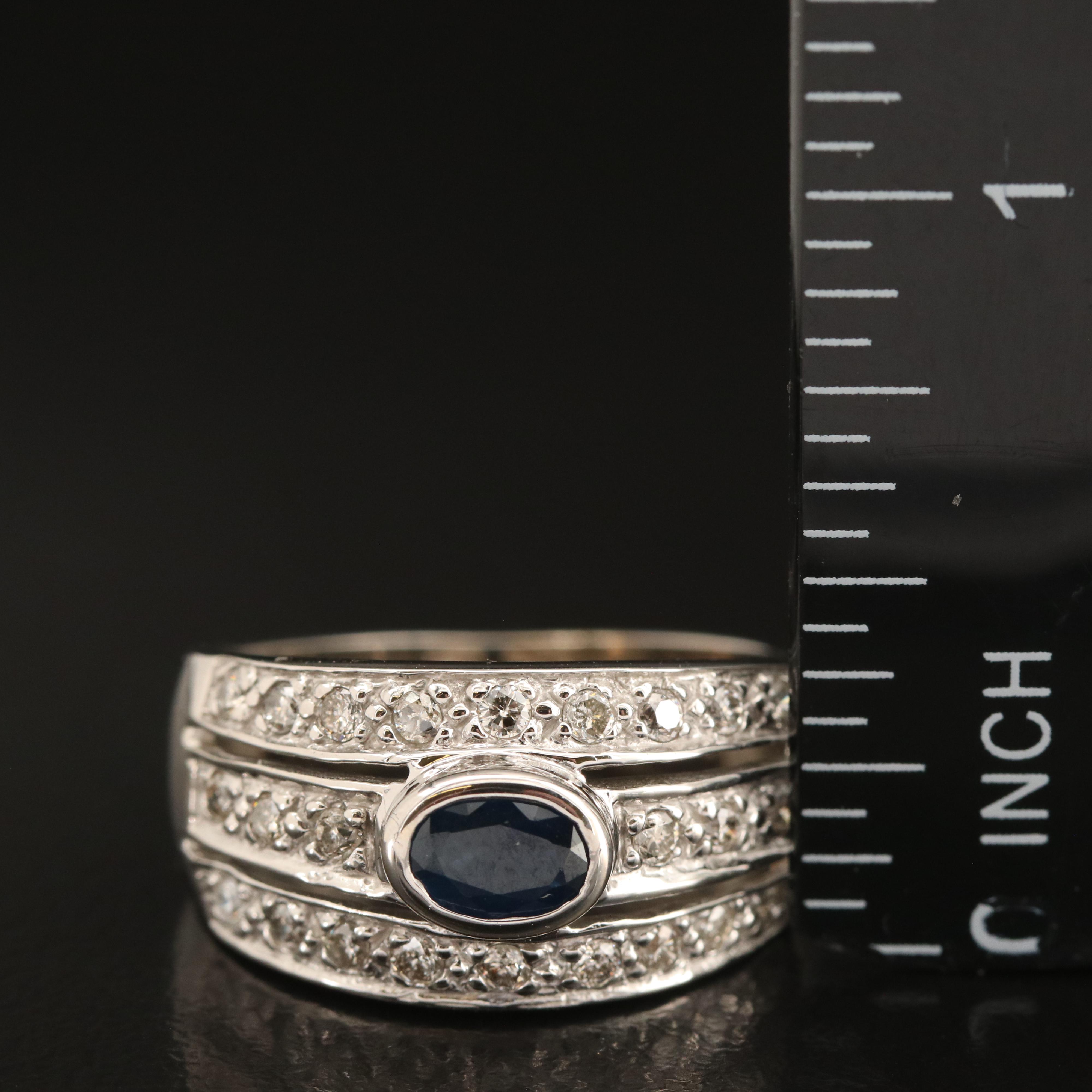 14K Sapphire and Diamond Ring