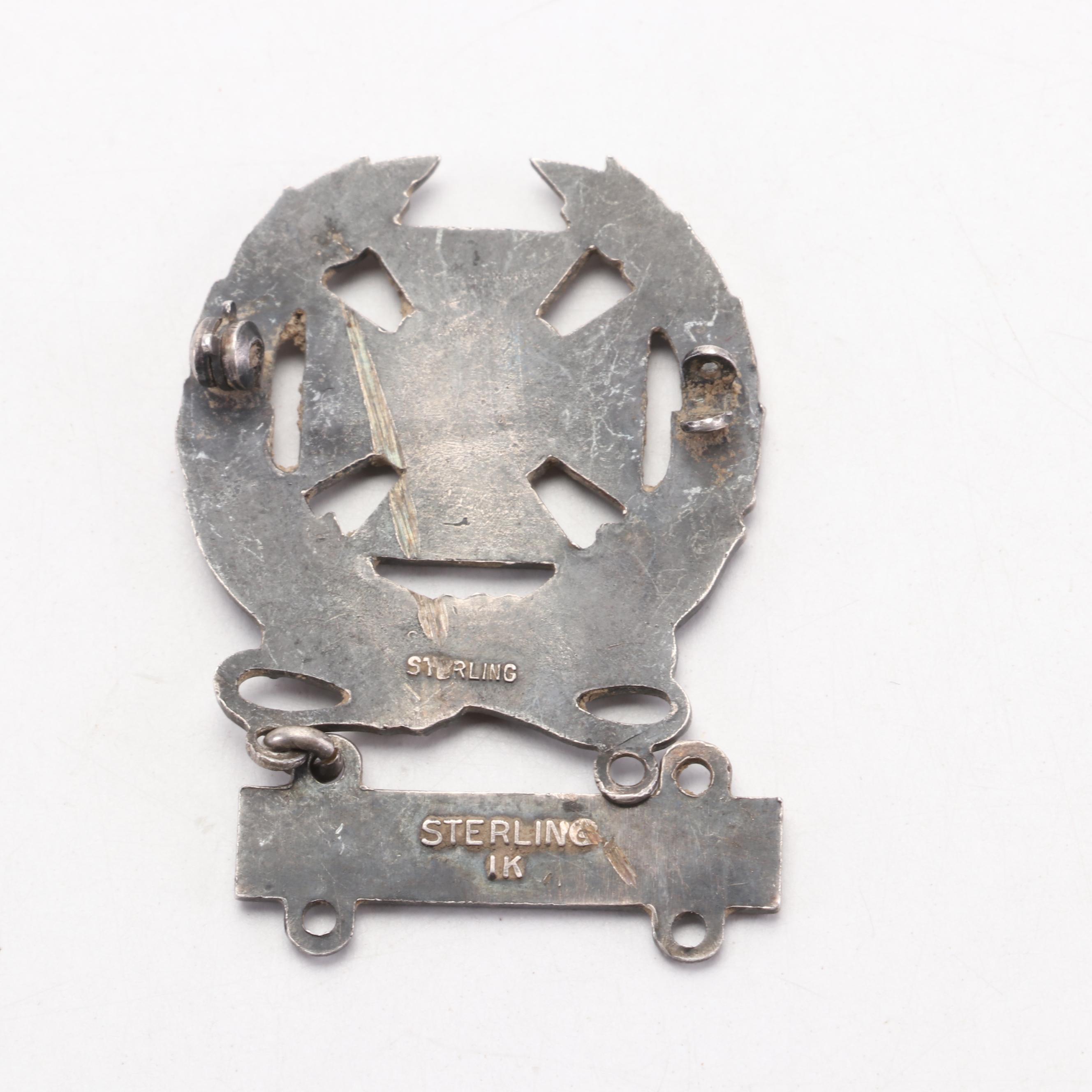 World War II Era U. S. Army Sterling Silver Military Pins