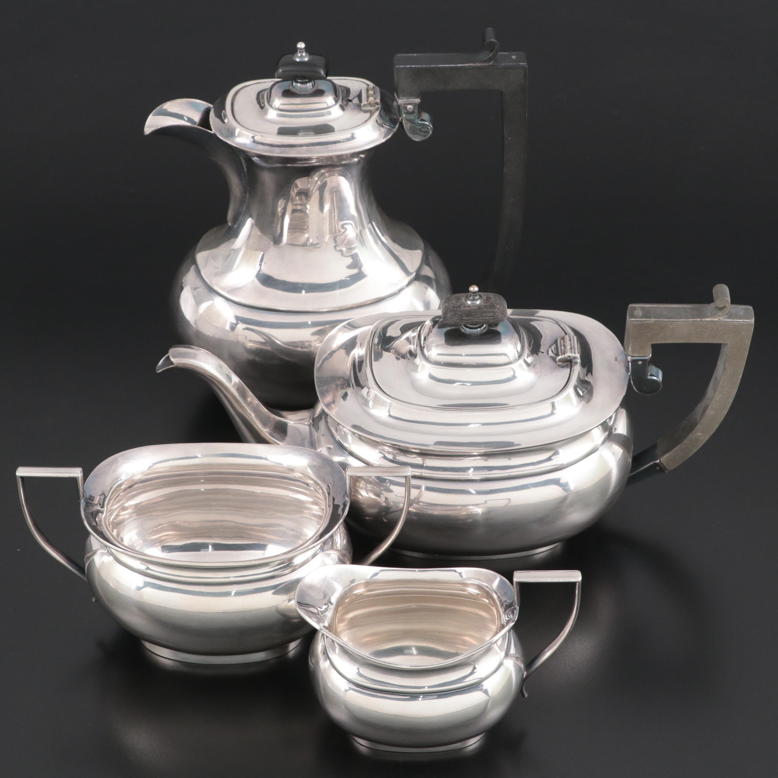 Acme Silver Plate Co. Coffee Pot, Teapot, Creamer and Sugar, Late 19th Century