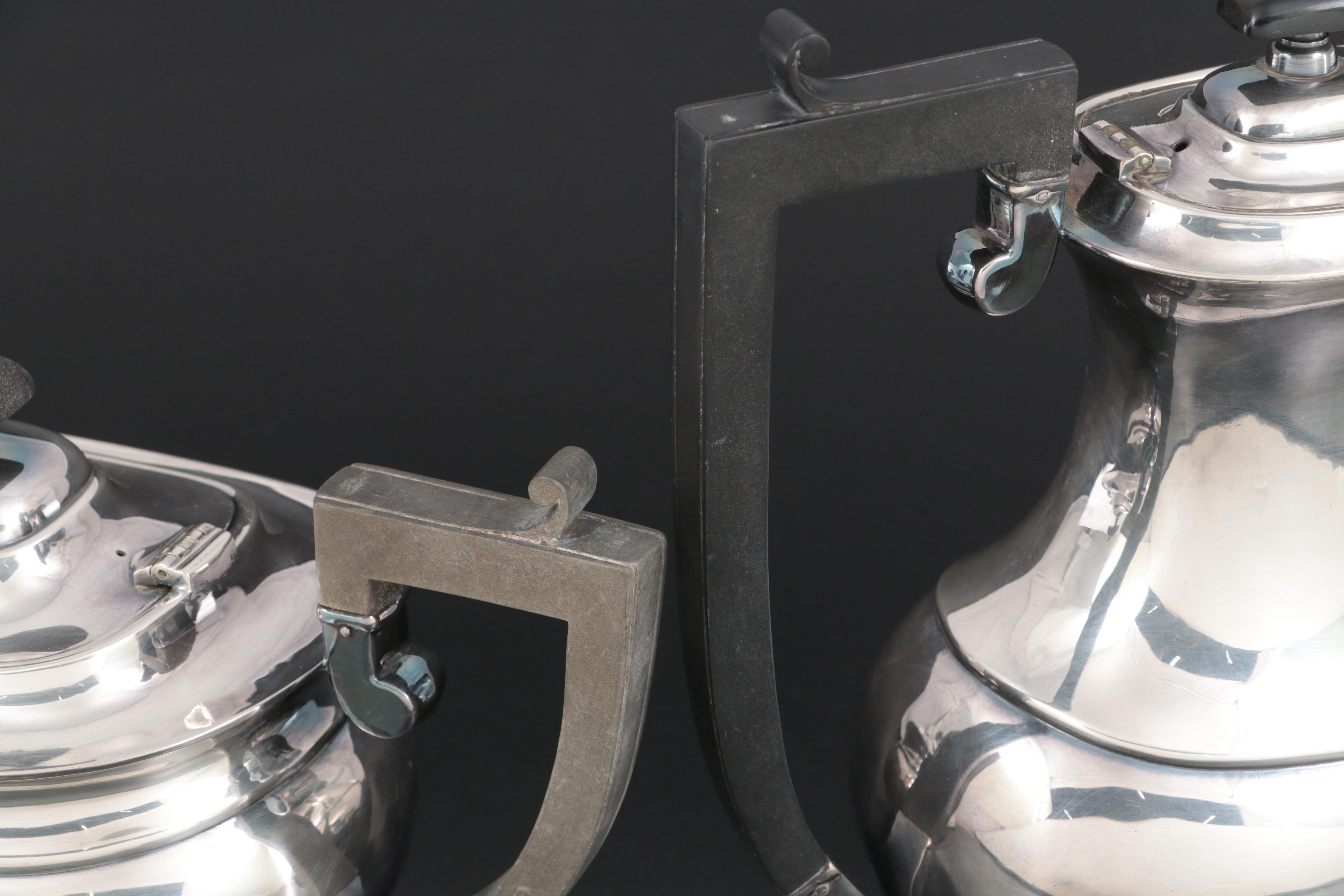 Acme Silver Plate Co. Coffee Pot, Teapot, Creamer and Sugar, Late 19th Century