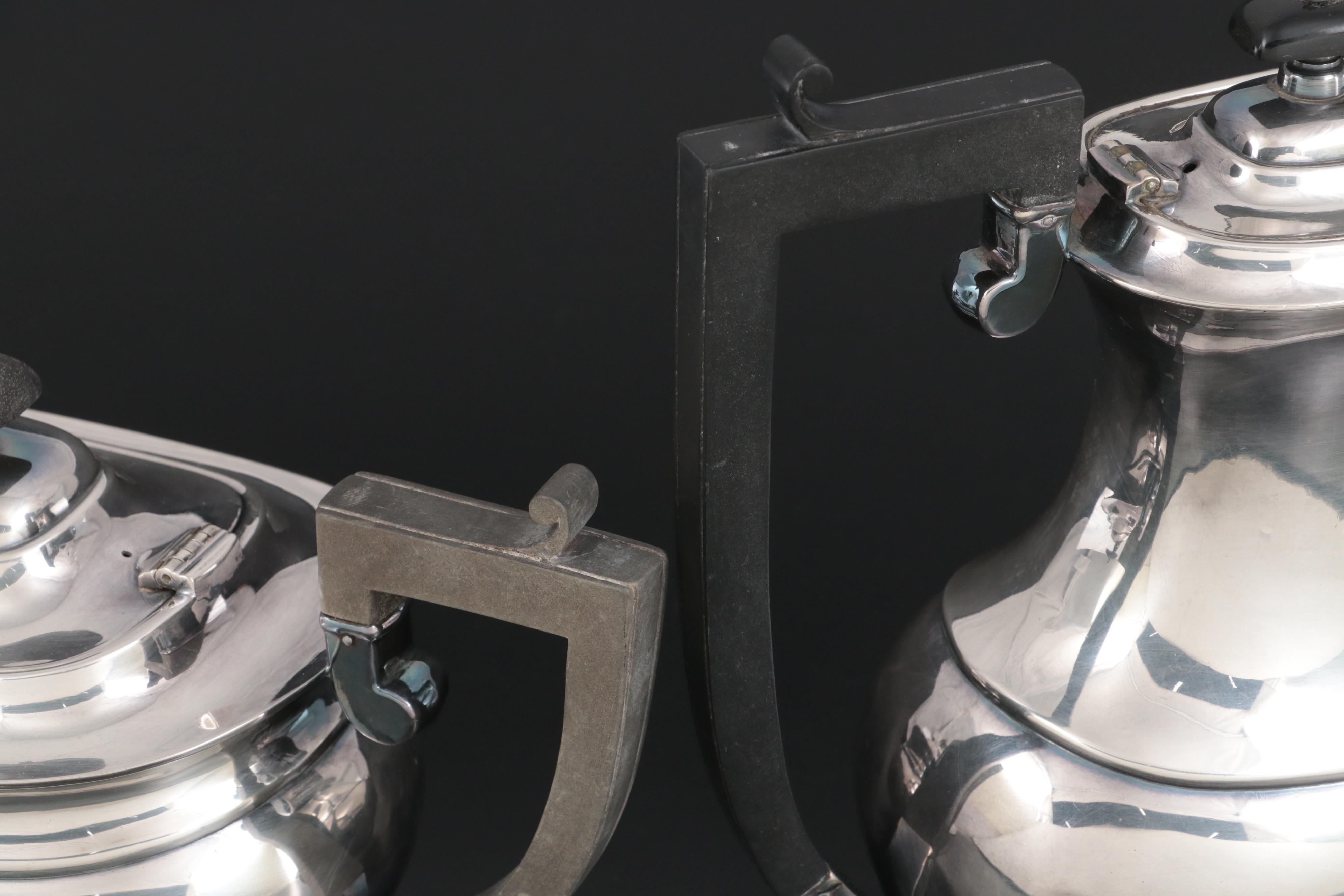 Acme Silver Plate Co. Coffee Pot, Teapot, Creamer and Sugar, Late 19th Century