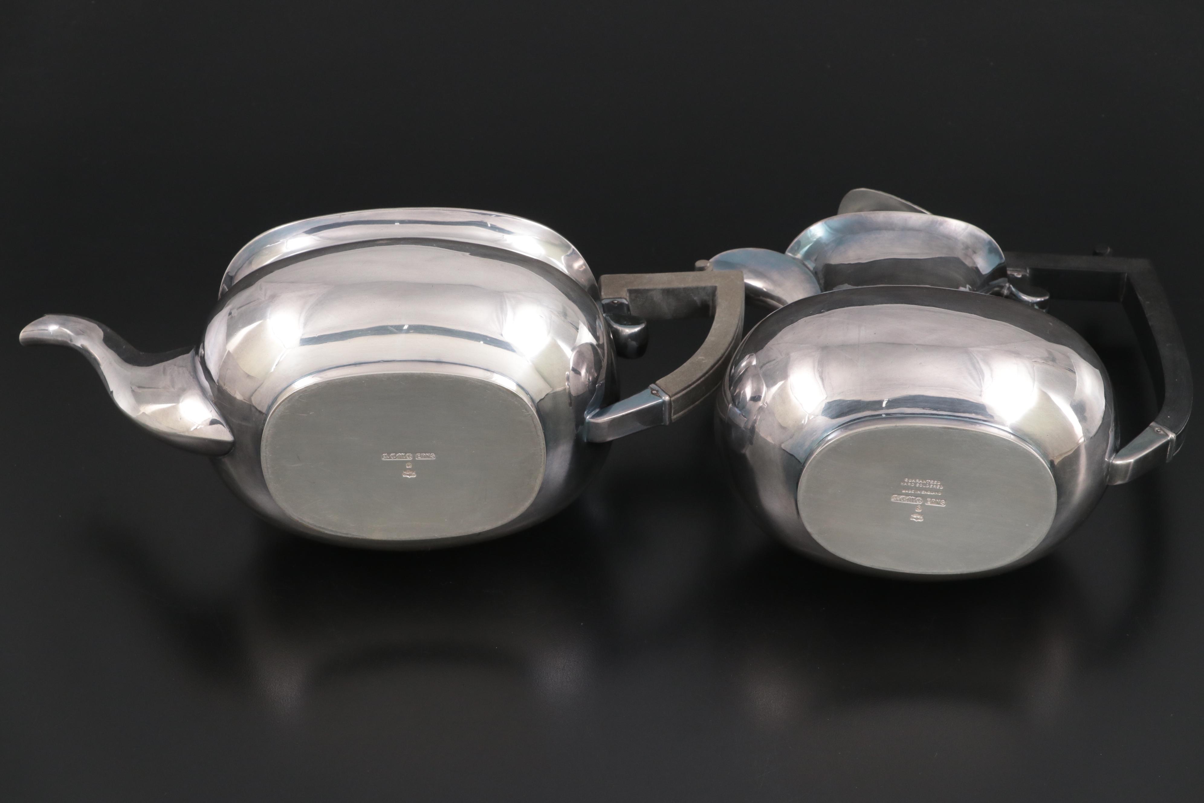 Acme Silver Plate Co. Coffee Pot, Teapot, Creamer and Sugar, Late 19th Century