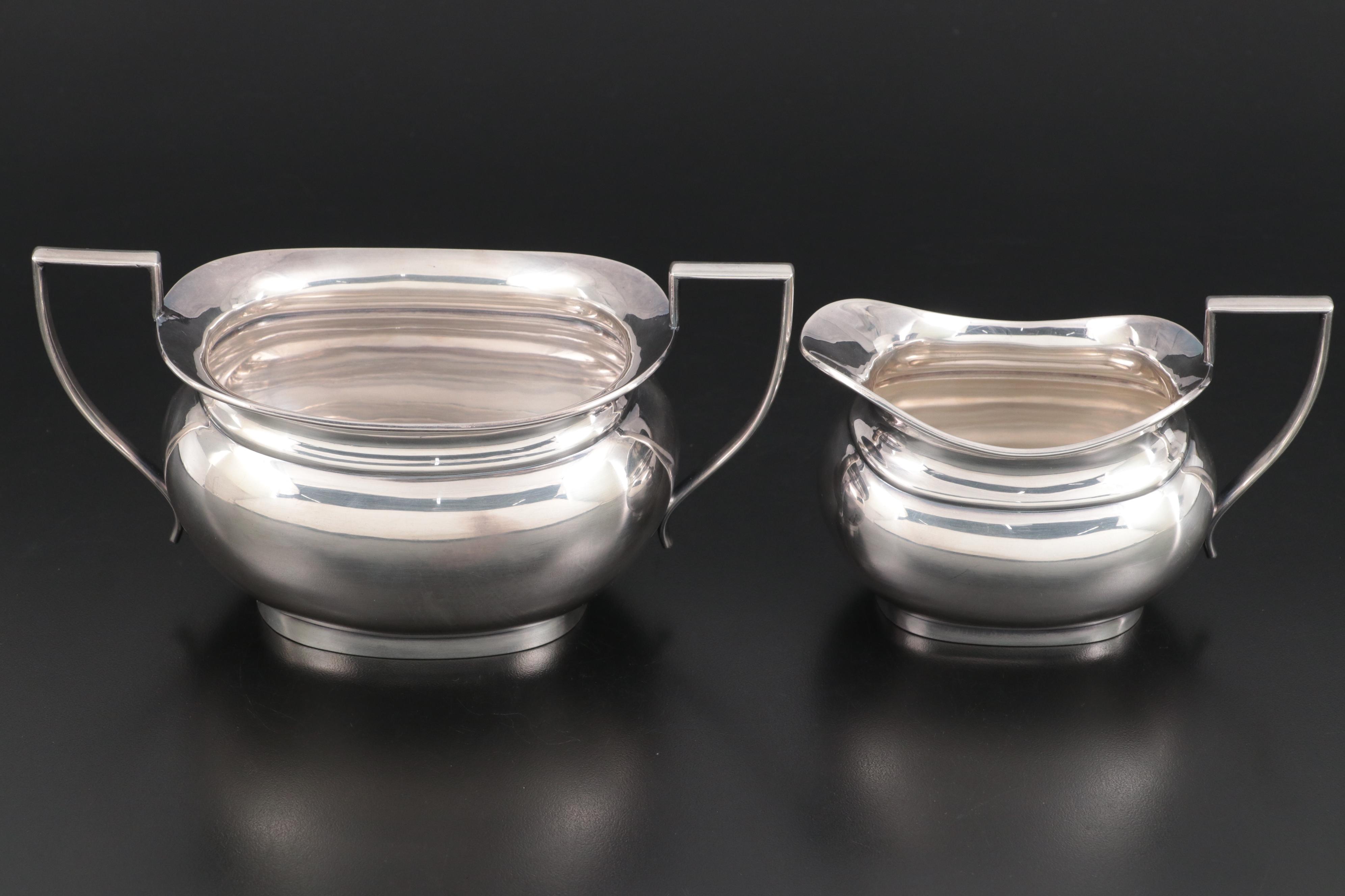 Acme Silver Plate Co. Coffee Pot, Teapot, Creamer and Sugar, Late 19th Century