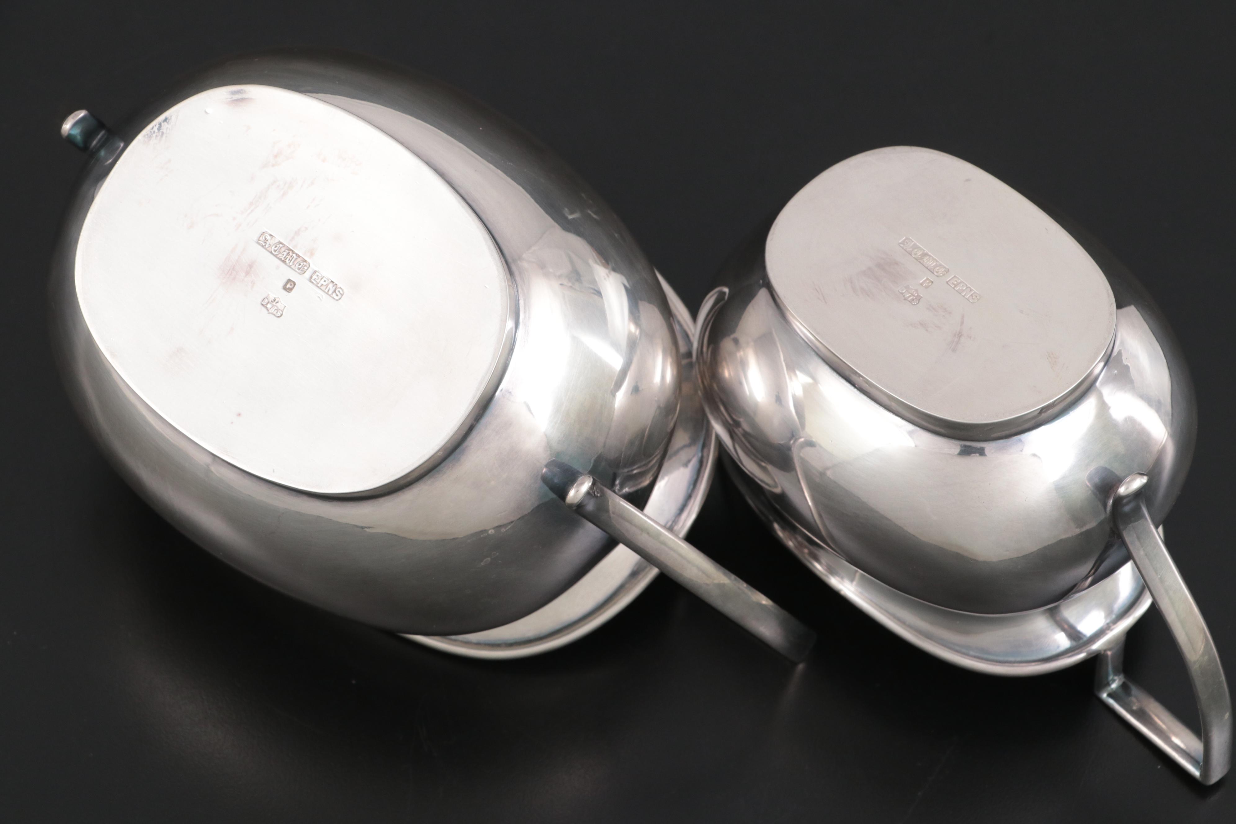 Acme Silver Plate Co. Coffee Pot, Teapot, Creamer and Sugar, Late 19th Century