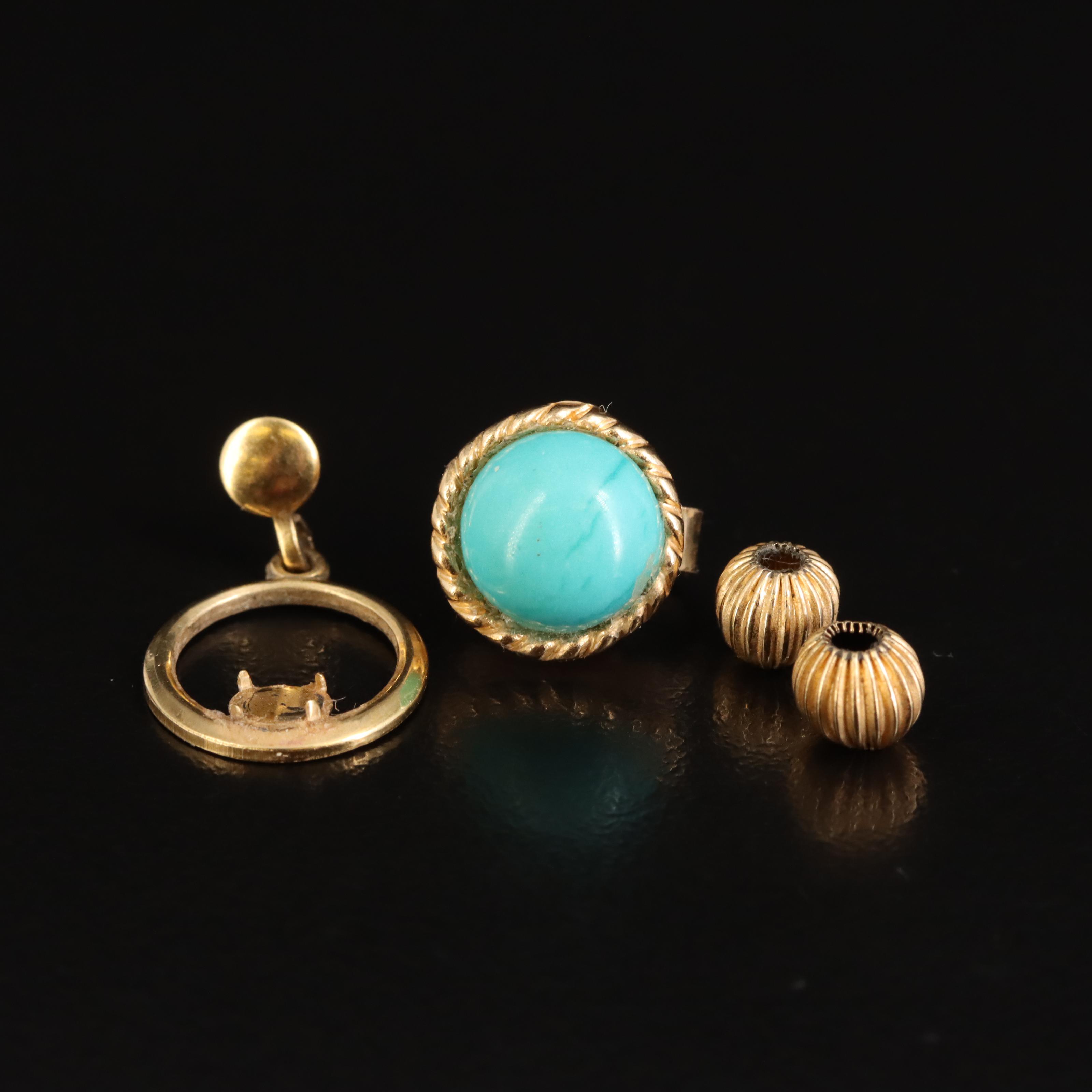 Scrap 14K Jewelry Including Turquoise