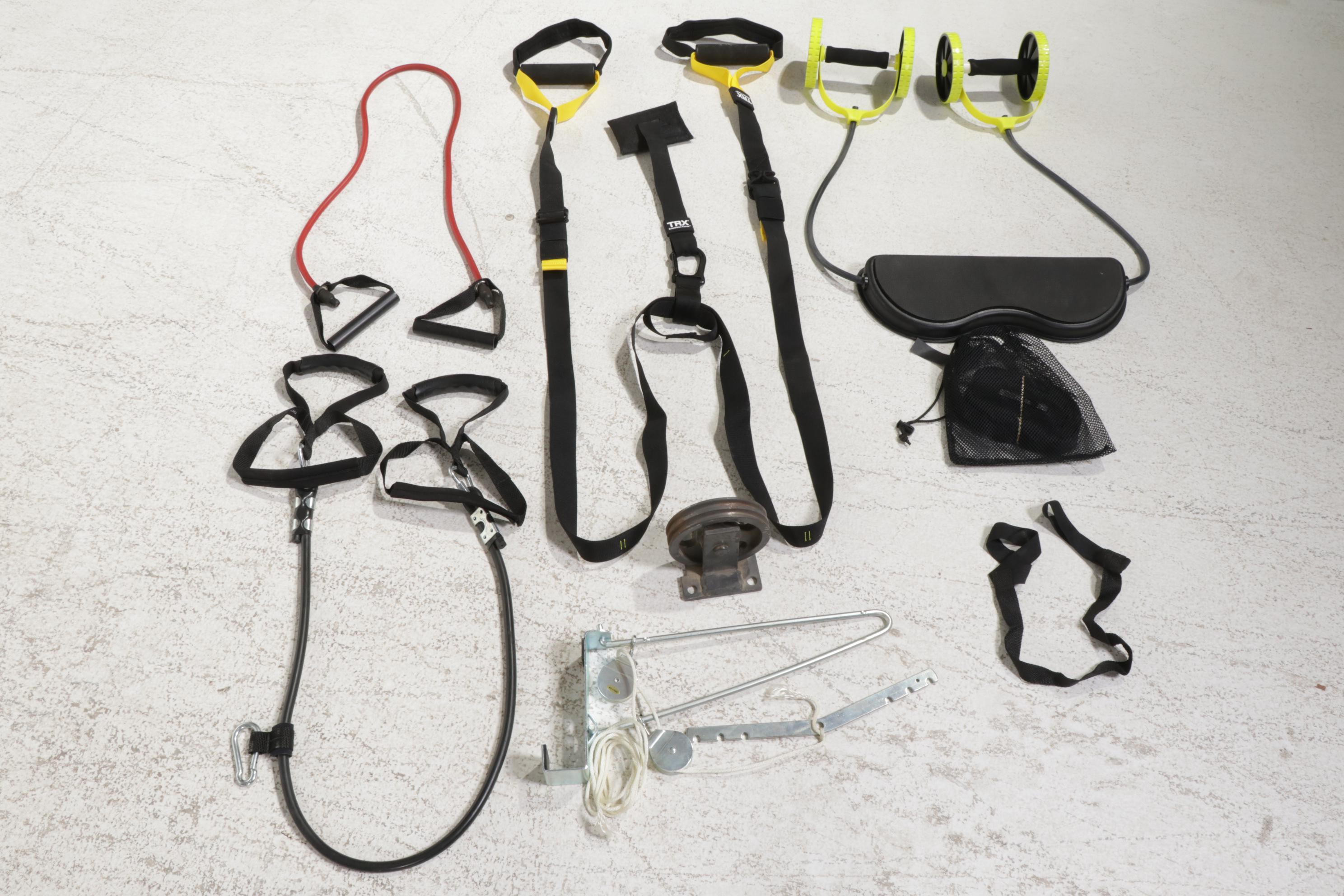 Fitness Equipment with Body Solid Weight Rack, Medicine Balls, Boxing Gloves