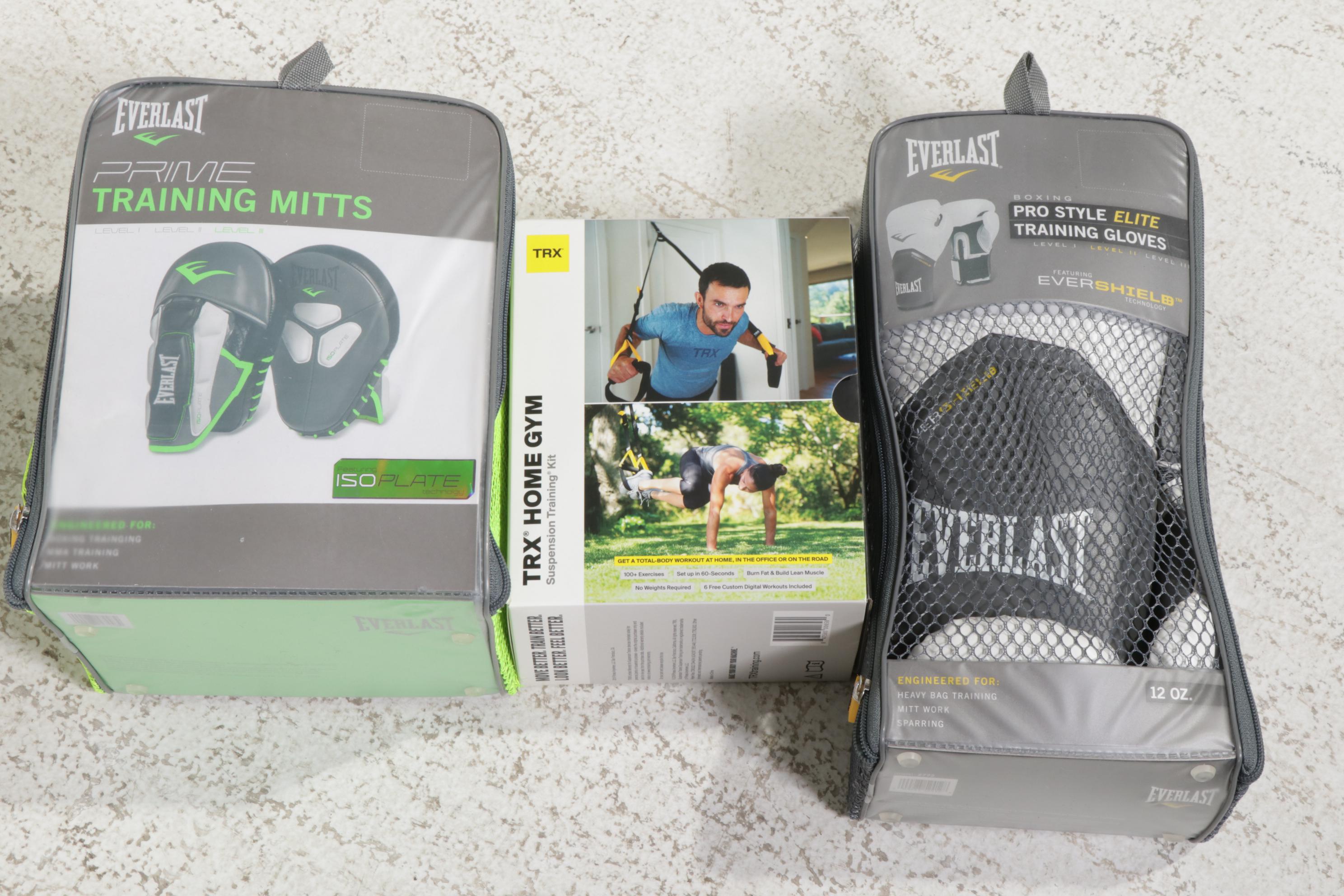 Fitness Equipment with Body Solid Weight Rack, Medicine Balls, Boxing Gloves