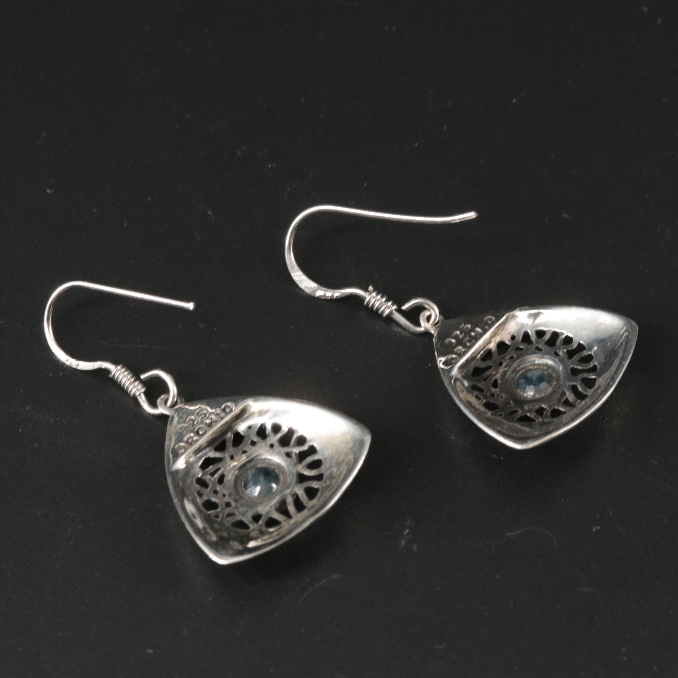 Sterling Silver Sapphire Dangle Earrings