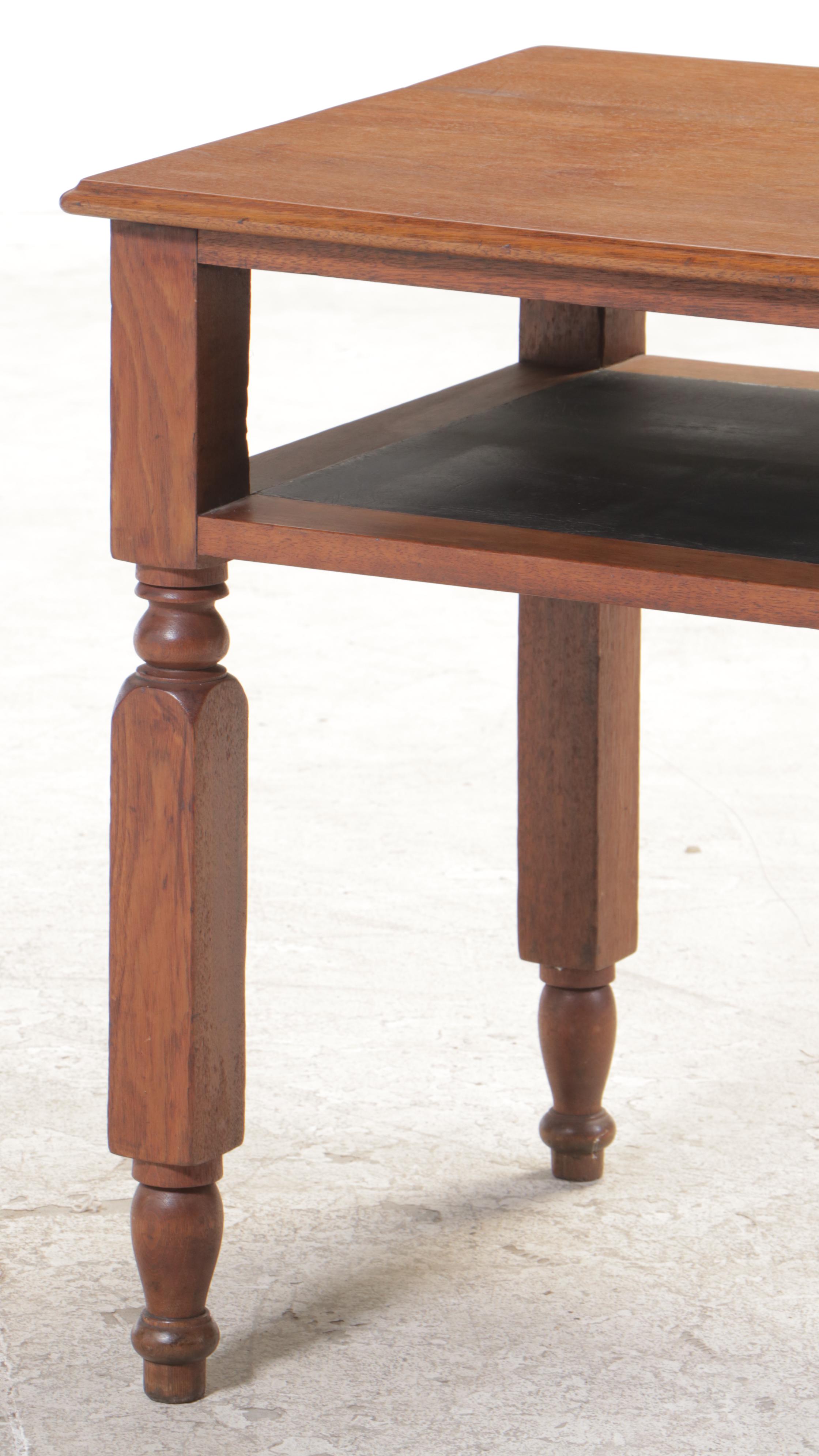 American Primitive Walnut Work Table, 19th Century