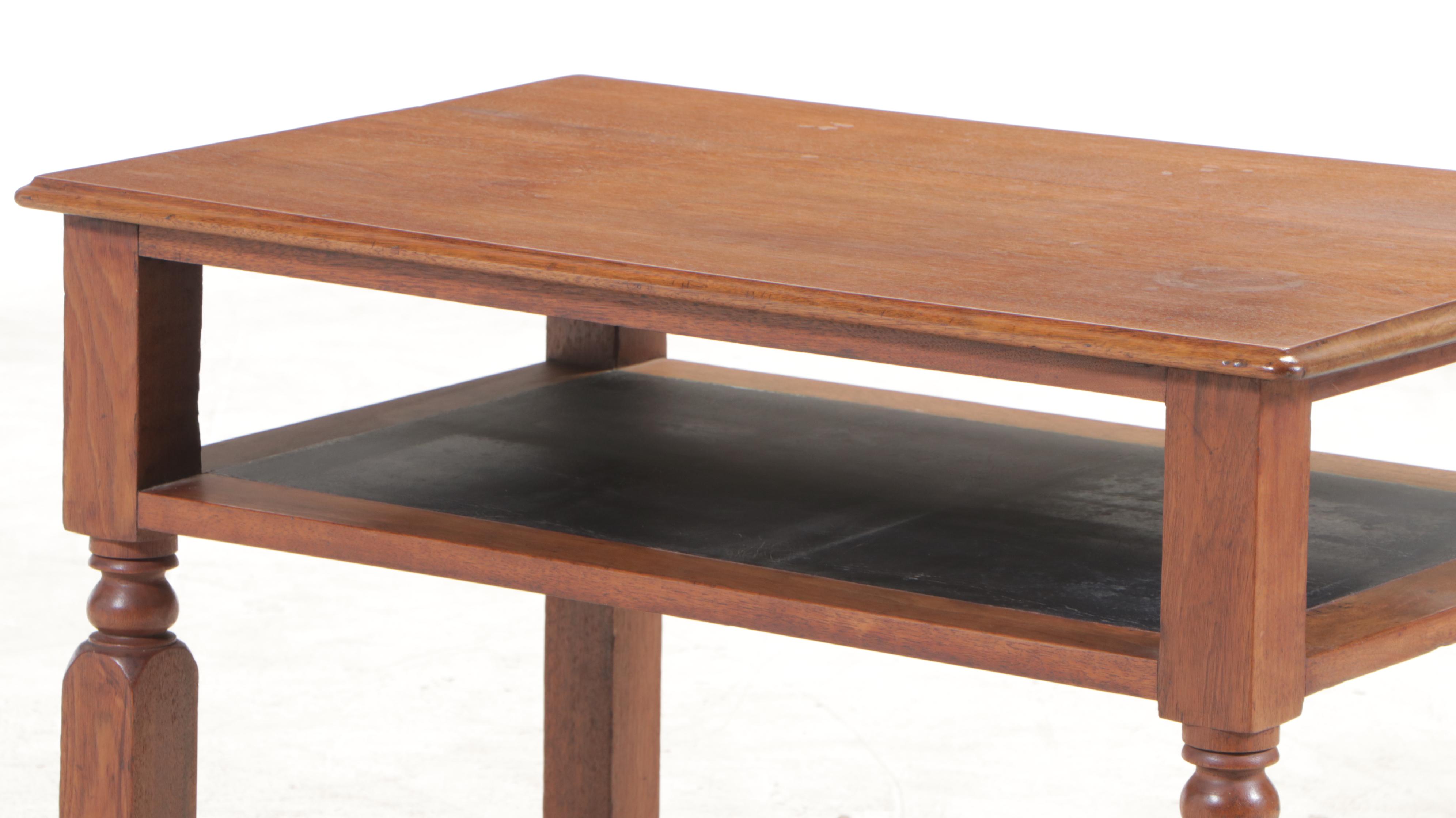 American Primitive Walnut Work Table, 19th Century