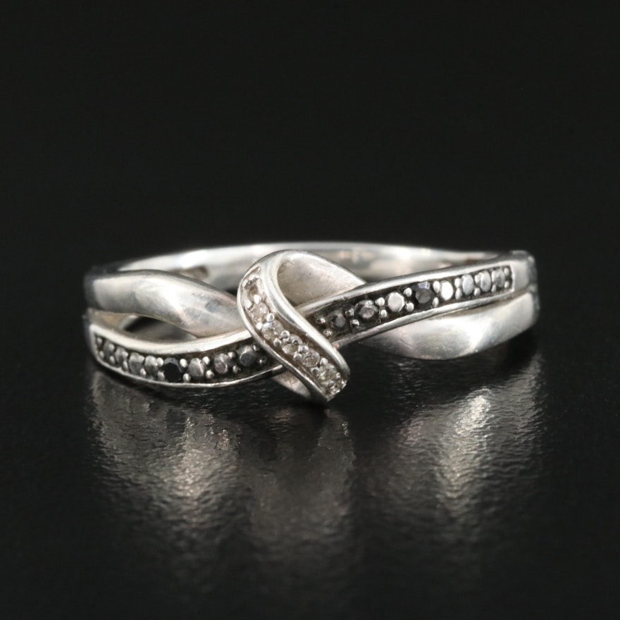 Sterling Diamond Crossover Ring