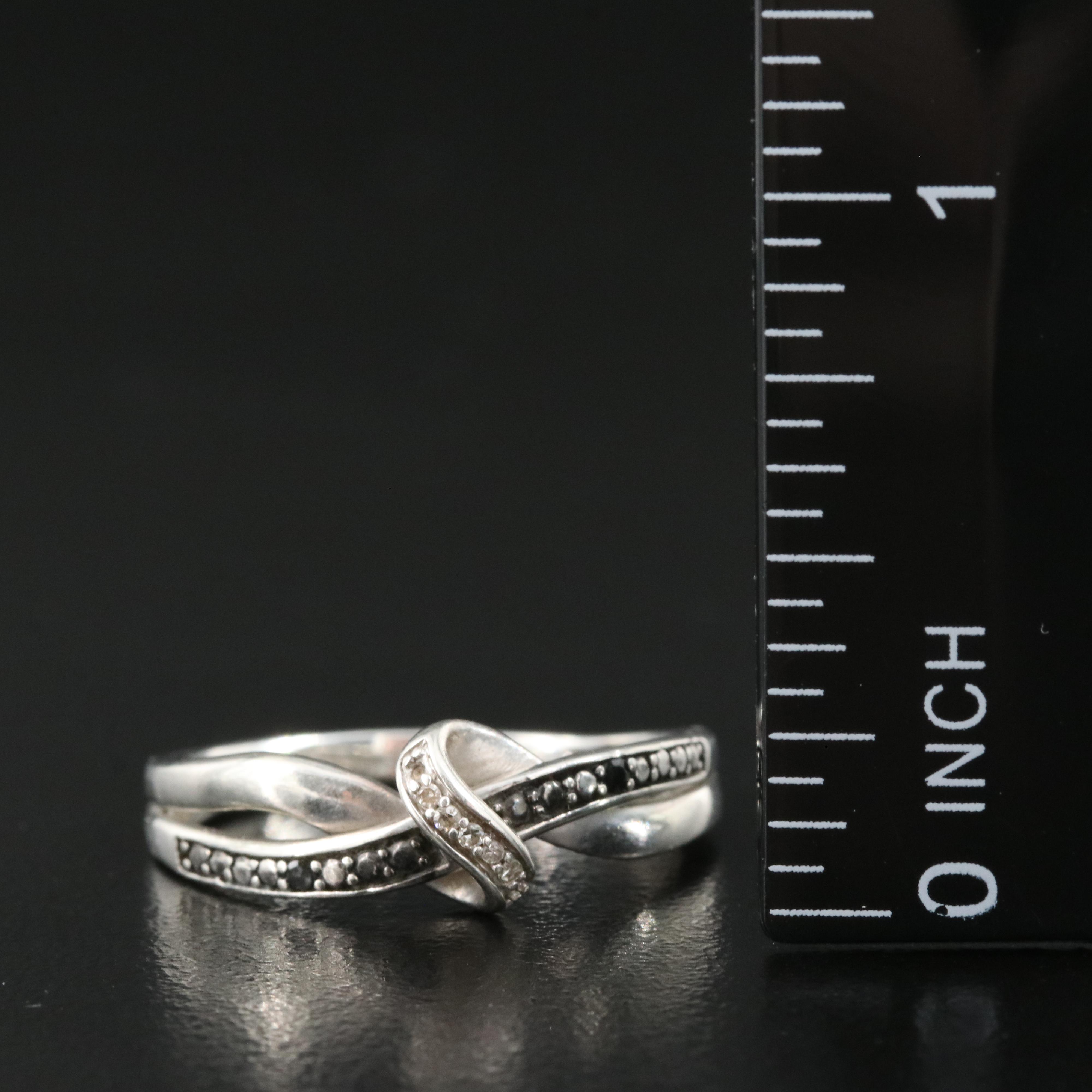 Sterling Diamond Crossover Ring