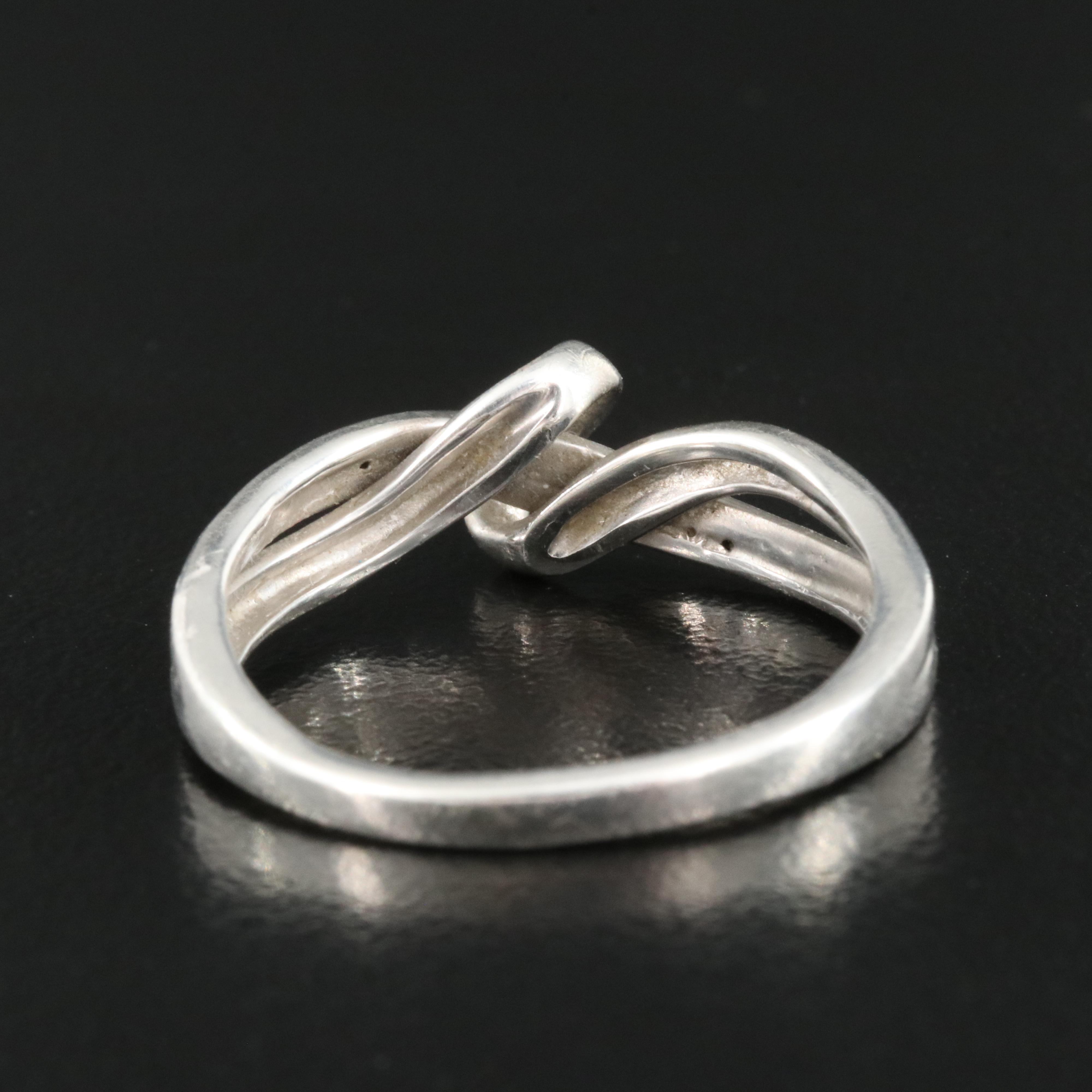 Sterling Diamond Crossover Ring