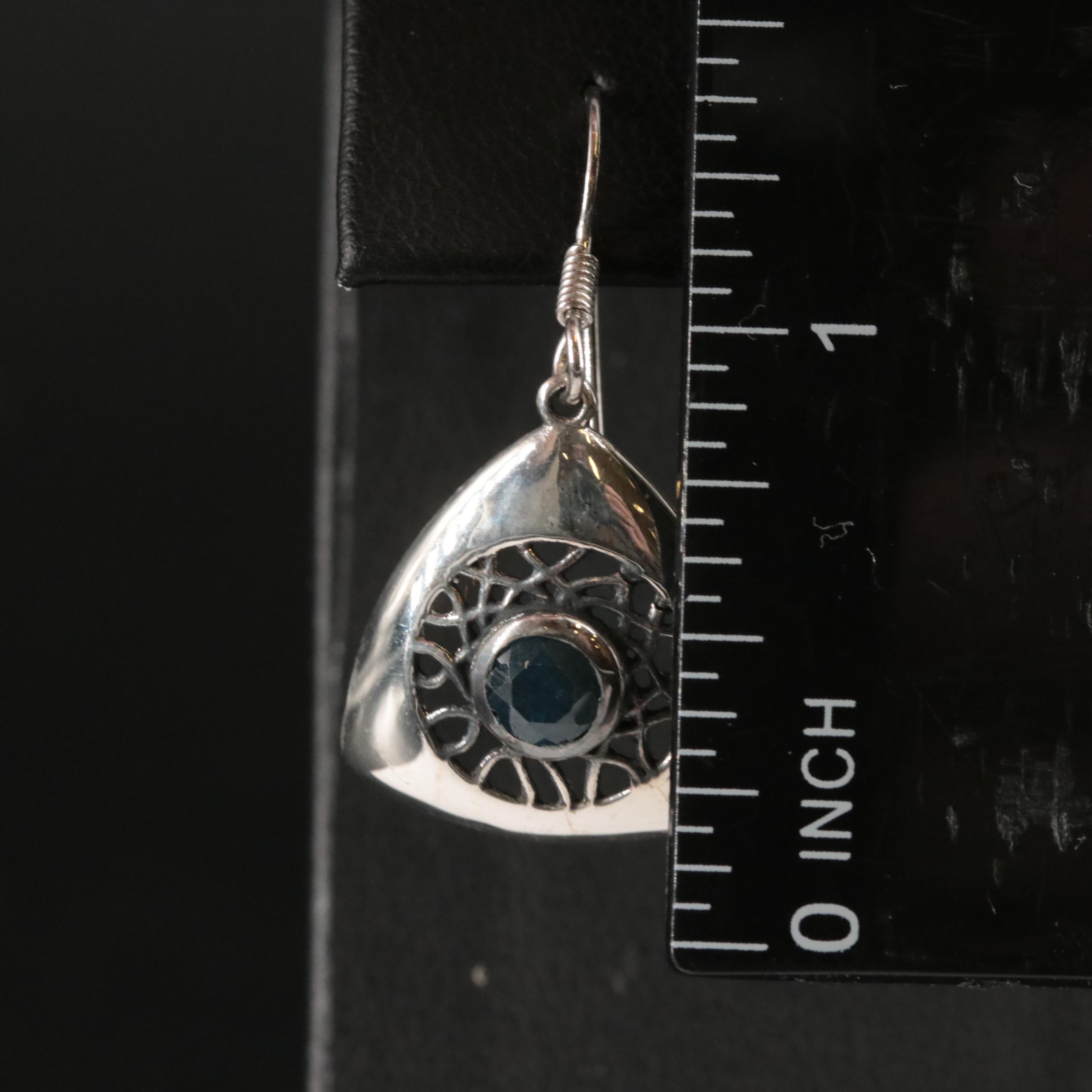 Sterling Silver Sapphire Dangle Earrings