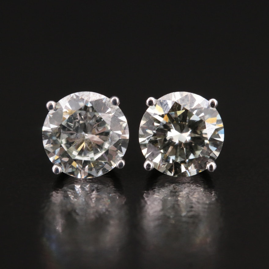 14K 2.82 CTW Lab Grown Diamond Solitaire Stud Earrings