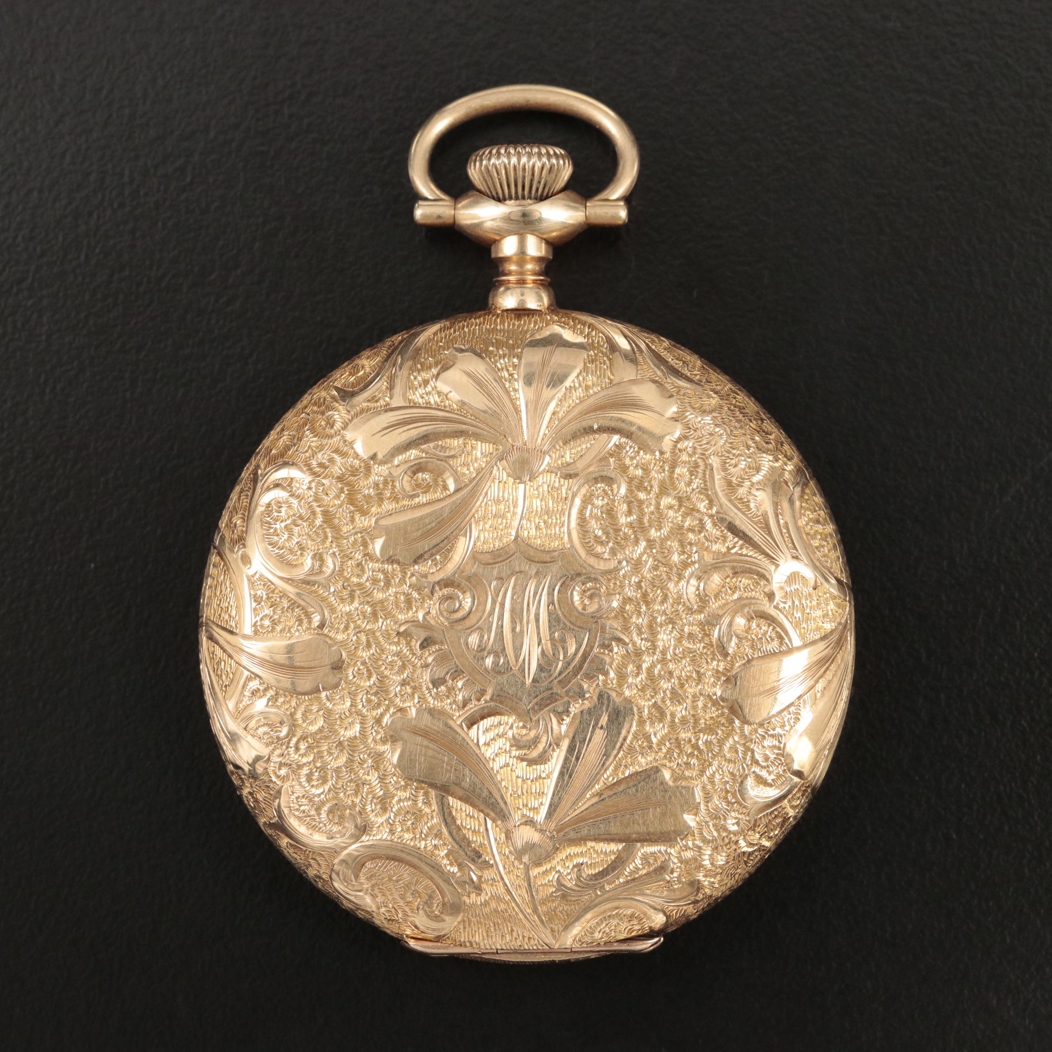 14K 1908 Elgin Hunter Case Pocket Watch