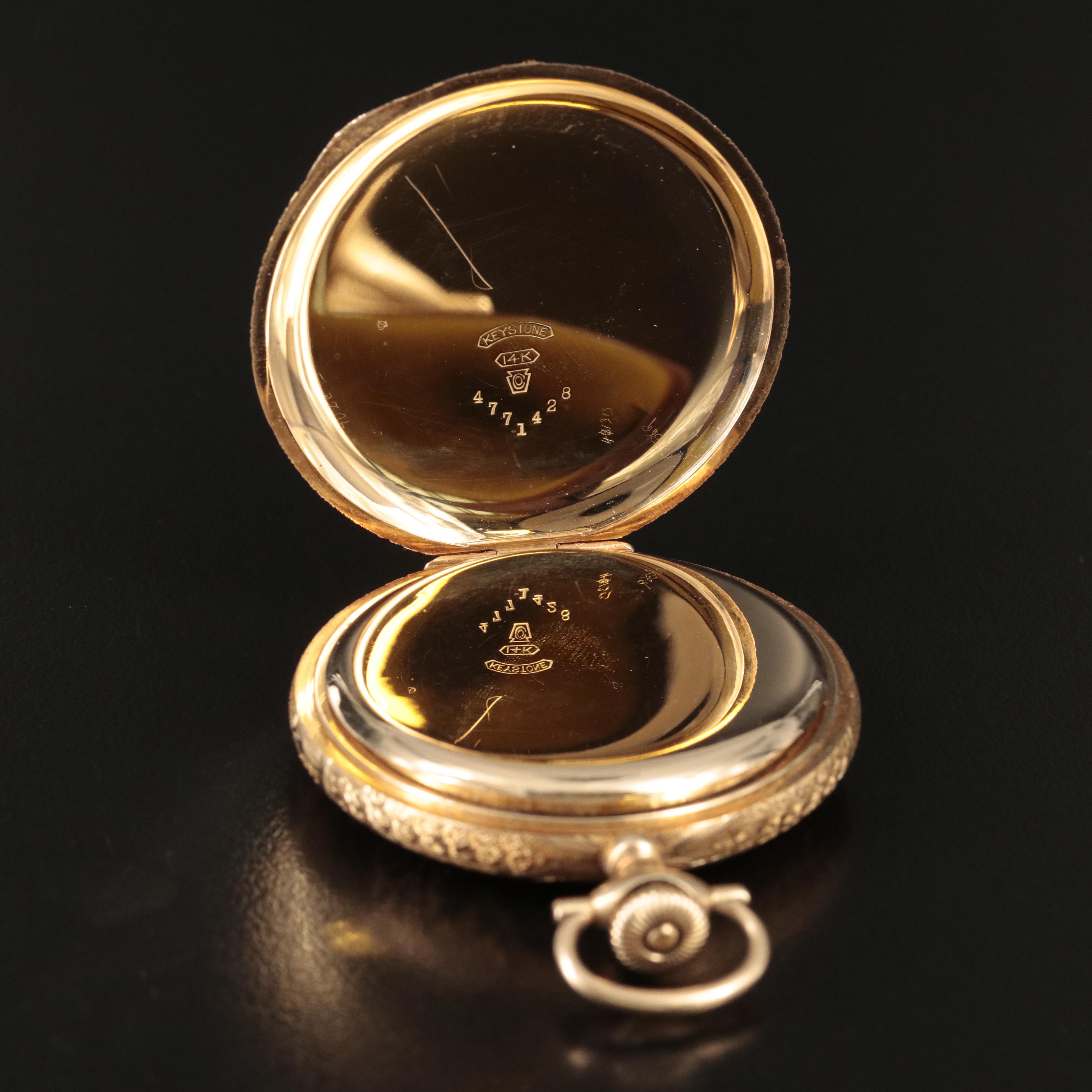 14K 1908 Elgin Hunter Case Pocket Watch