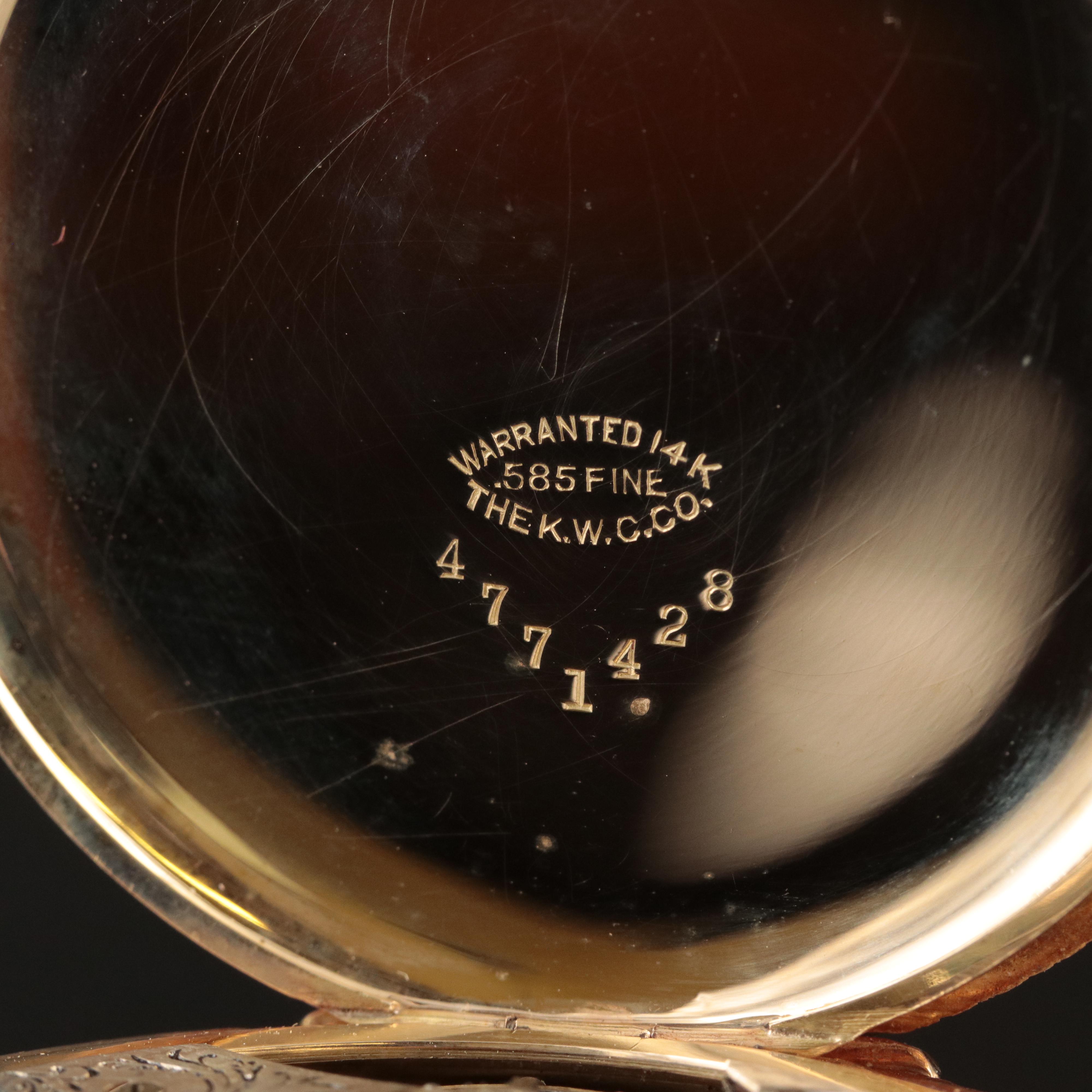 14K 1908 Elgin Hunter Case Pocket Watch