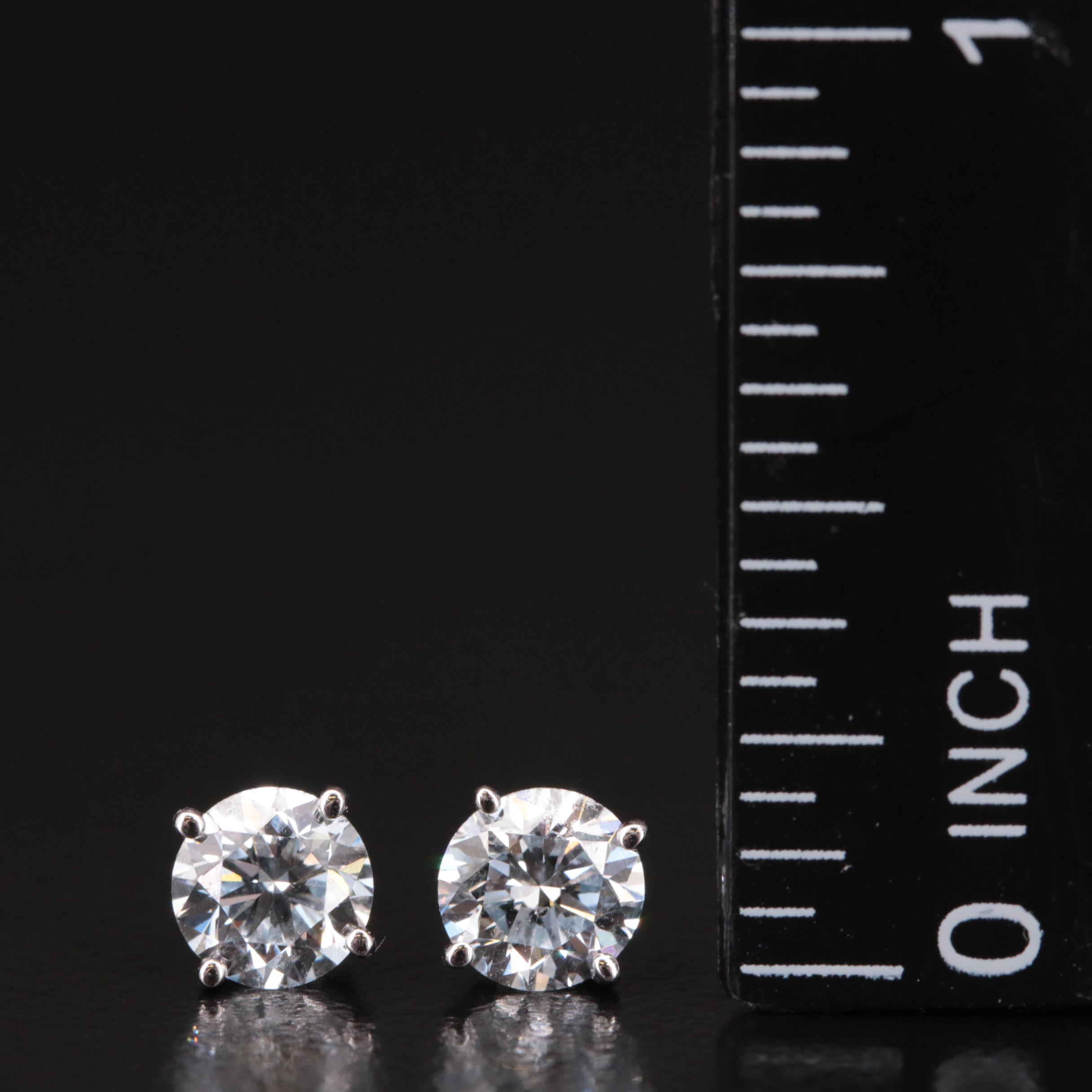 14K 1.28 CTW Lab Grown Diamond Solitaire Stud Earrings