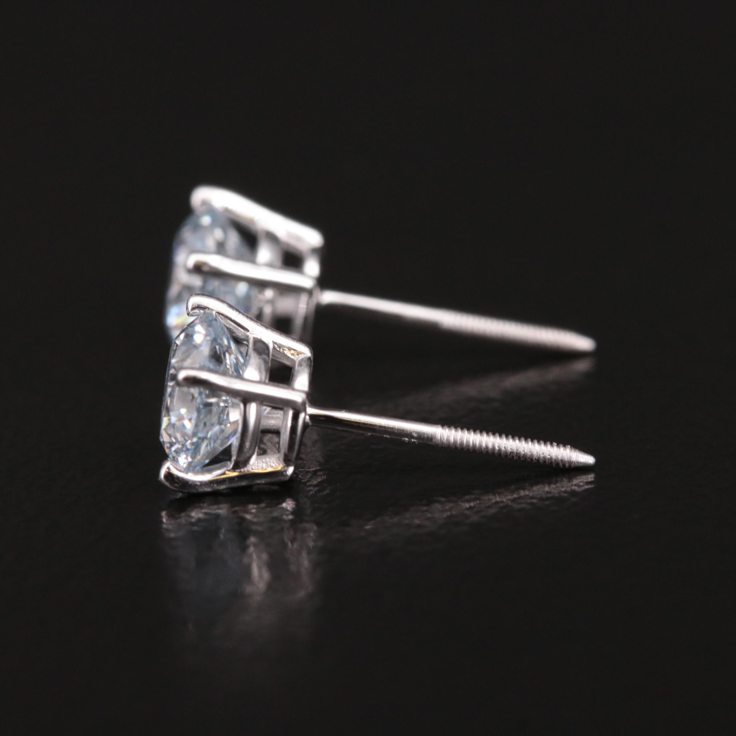 14K 1.28 CTW Lab Grown Diamond Solitaire Stud Earrings