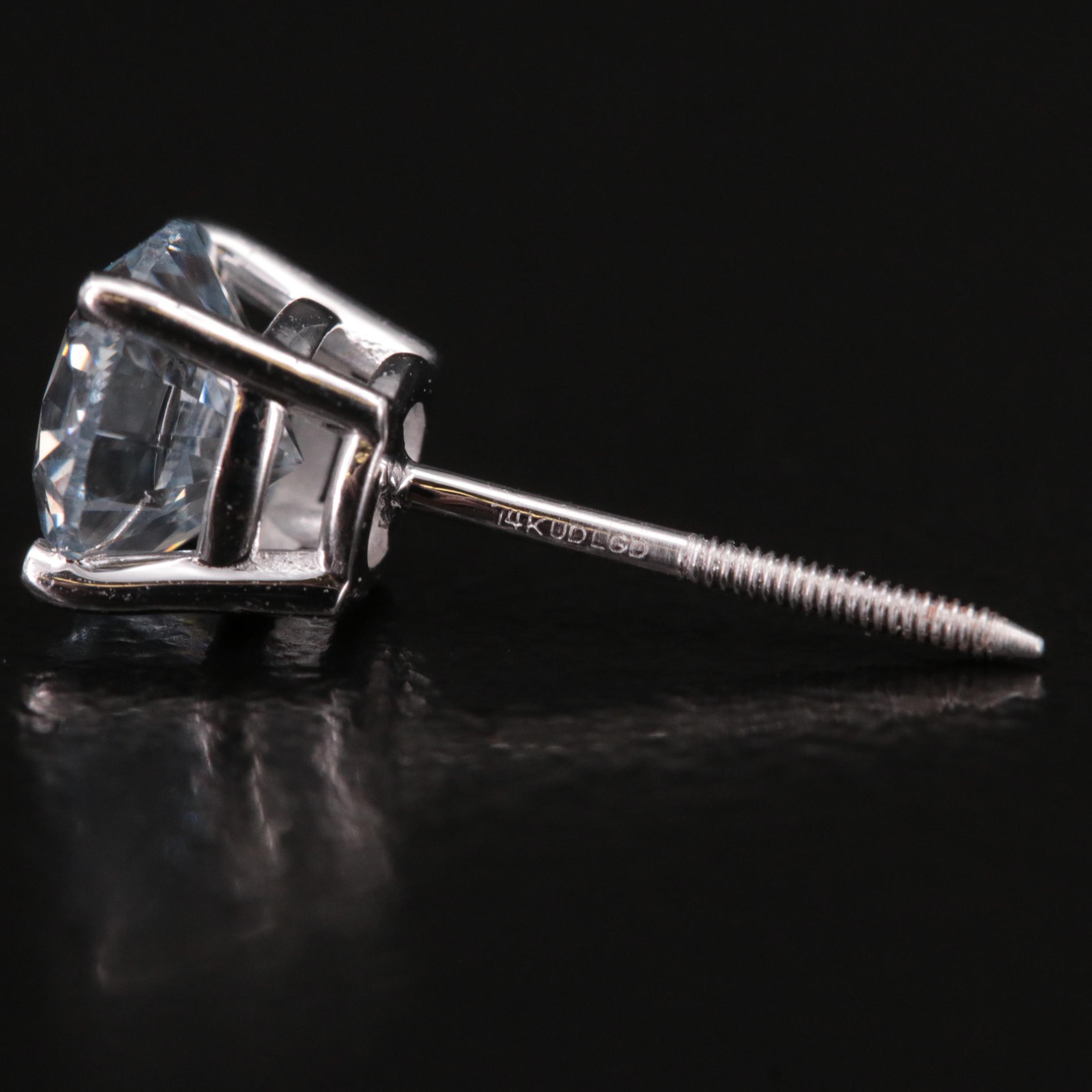 14K 1.28 CTW Lab Grown Diamond Solitaire Stud Earrings